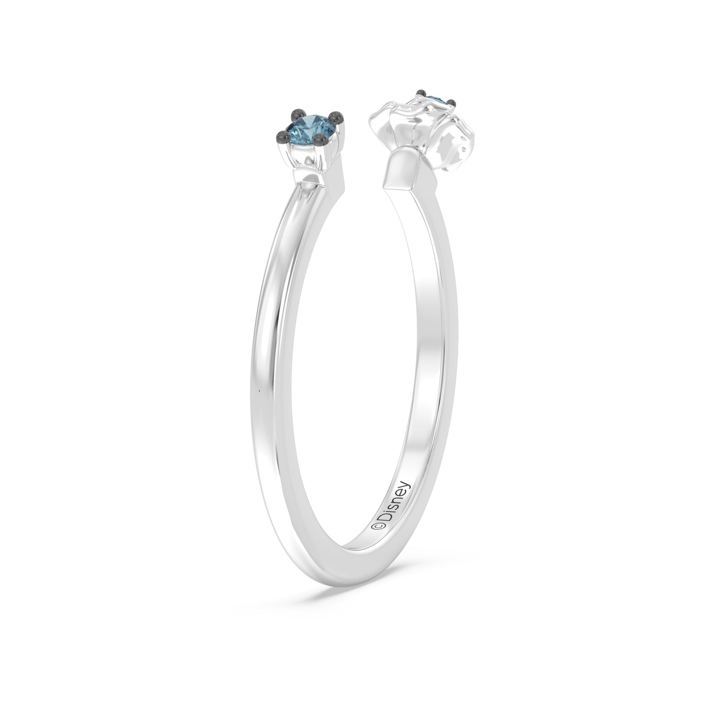 Enchanted Disney Fine Jewelry Black Rhodium over Sterling Silver with London Blue Topaz Cinderella Ring
