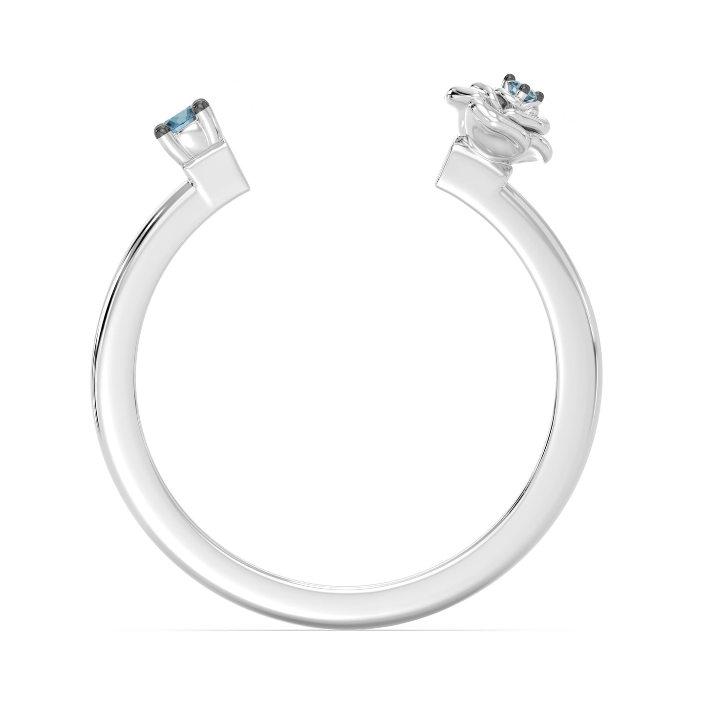 Enchanted Disney Fine Jewelry Sterling Silver and Black Rhodium with London Blue Topaz, Disney Princess Cinderella Ring