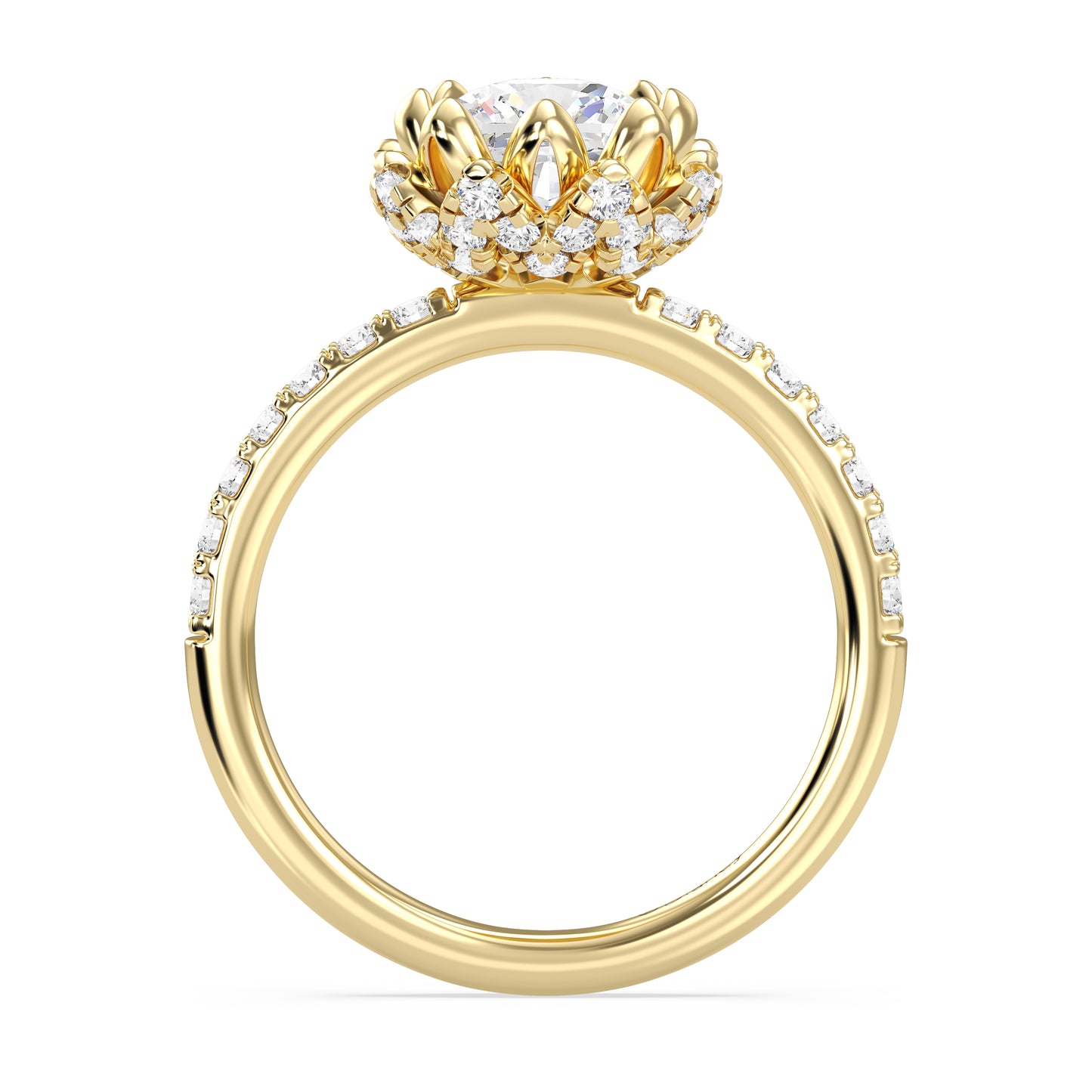 Enchanted Star Lab Grown Diamond 14K Gold Tiana Water Lily Engagement Ring