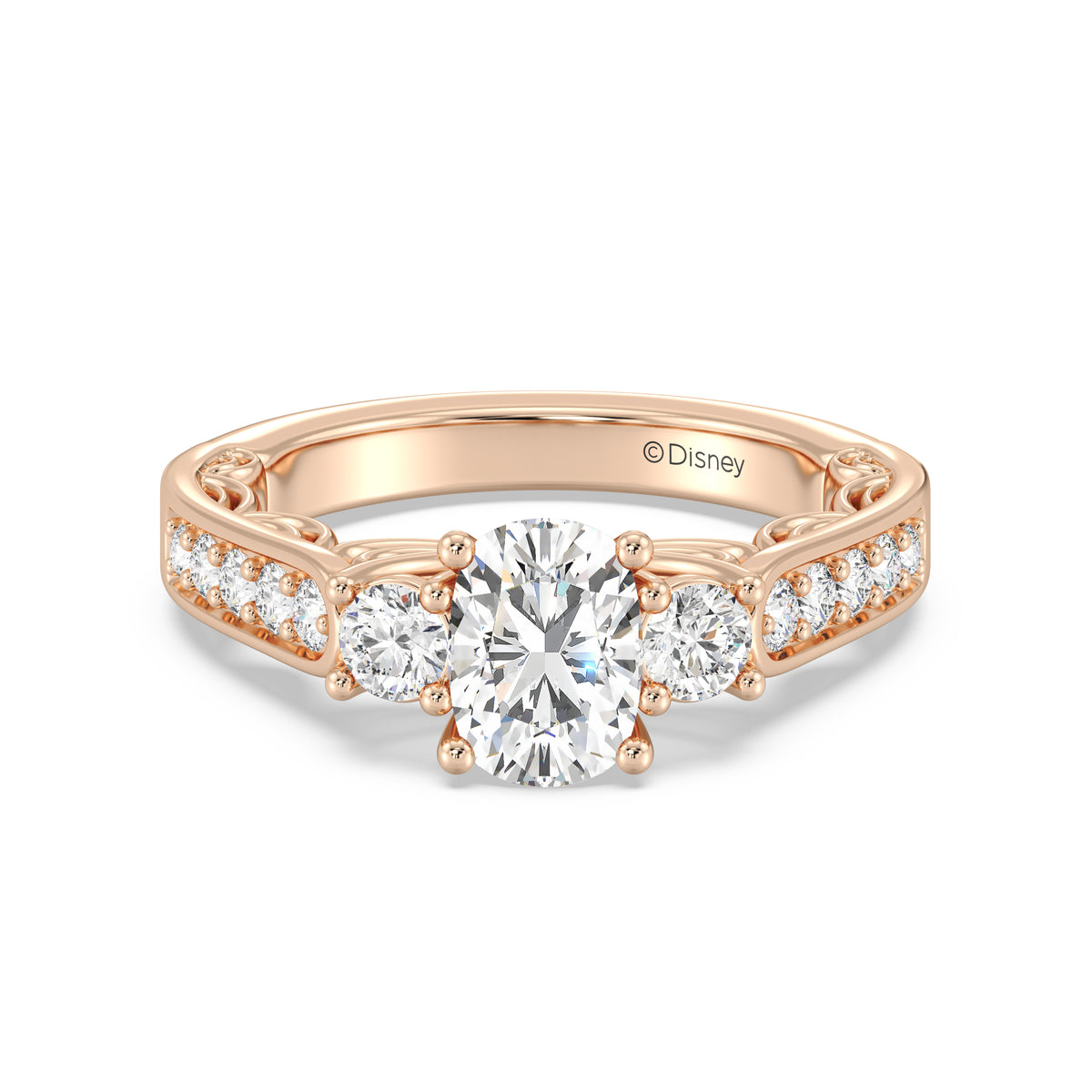 Enchanted Star Lab Grown Diamond 14K Gold Cinderella Three Stone Engagement Ring