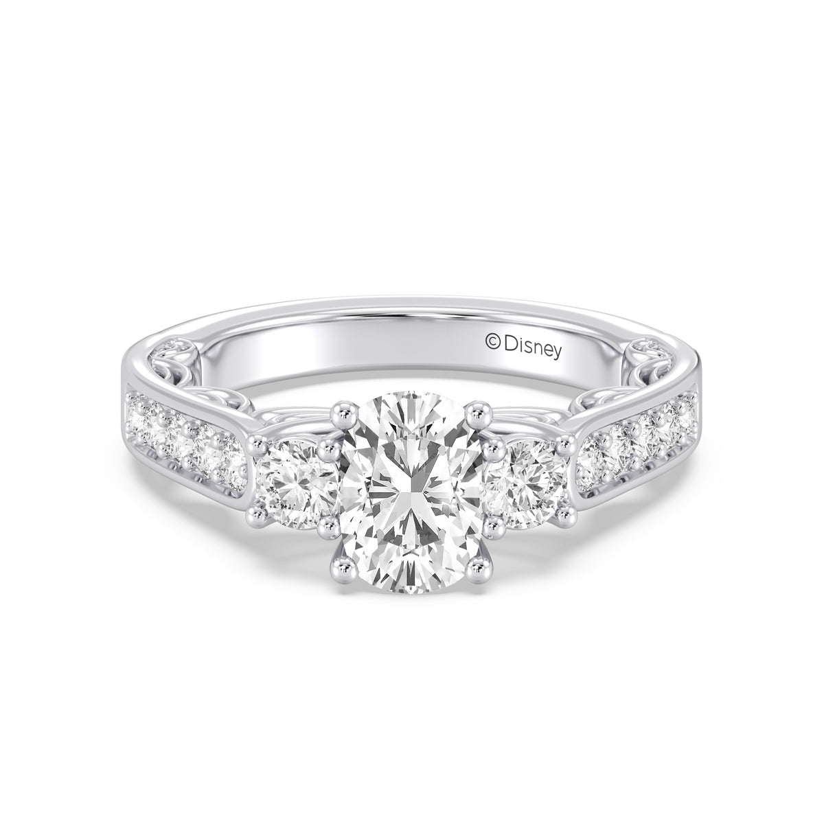 Enchanted Star Lab Grown Diamond 14K Gold Cinderella Three Stone Engagement Ring