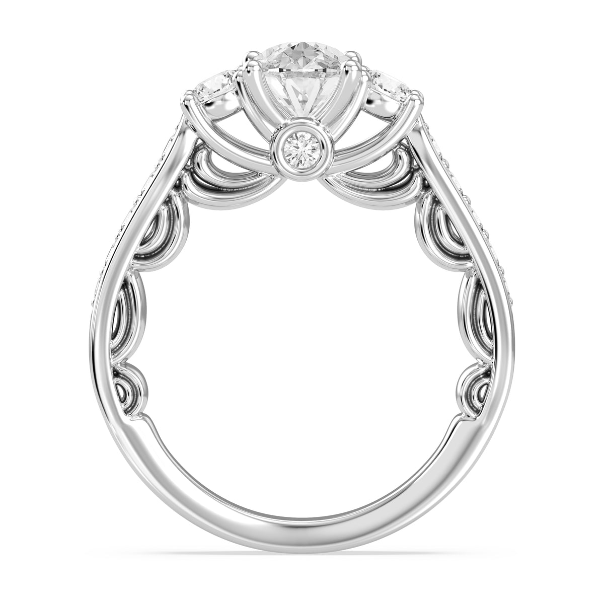Enchanted Star Lab Grown Diamond 14K Gold Cinderella Three Stone Engagement Ring