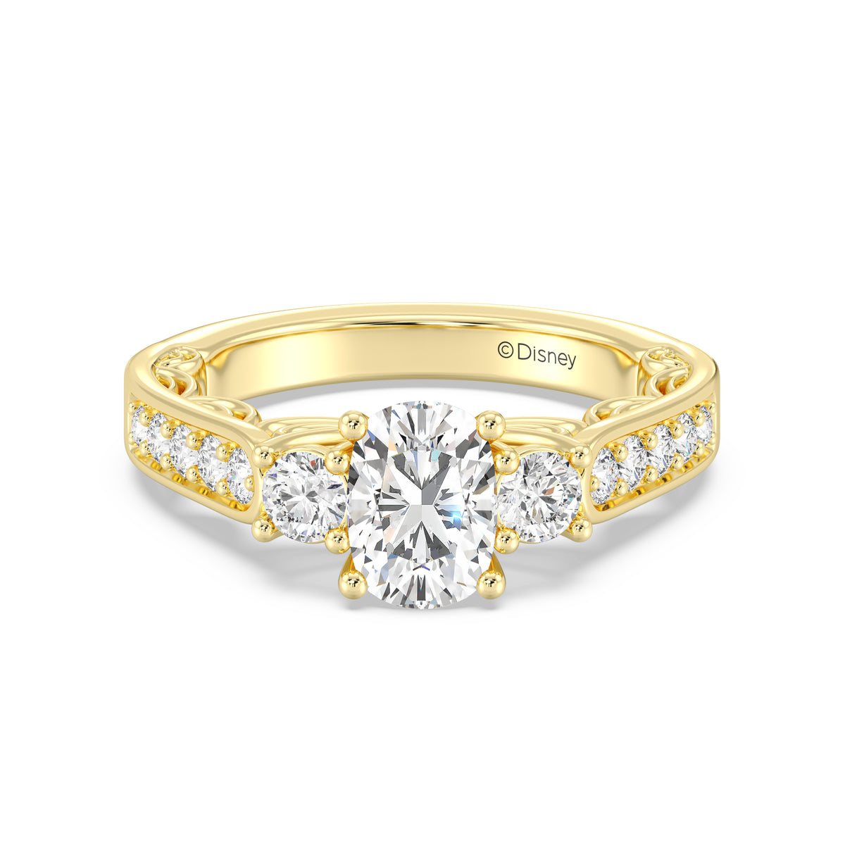 Enchanted Star Lab Grown Diamond 14K Gold Cinderella Three Stone Engagement Ring
