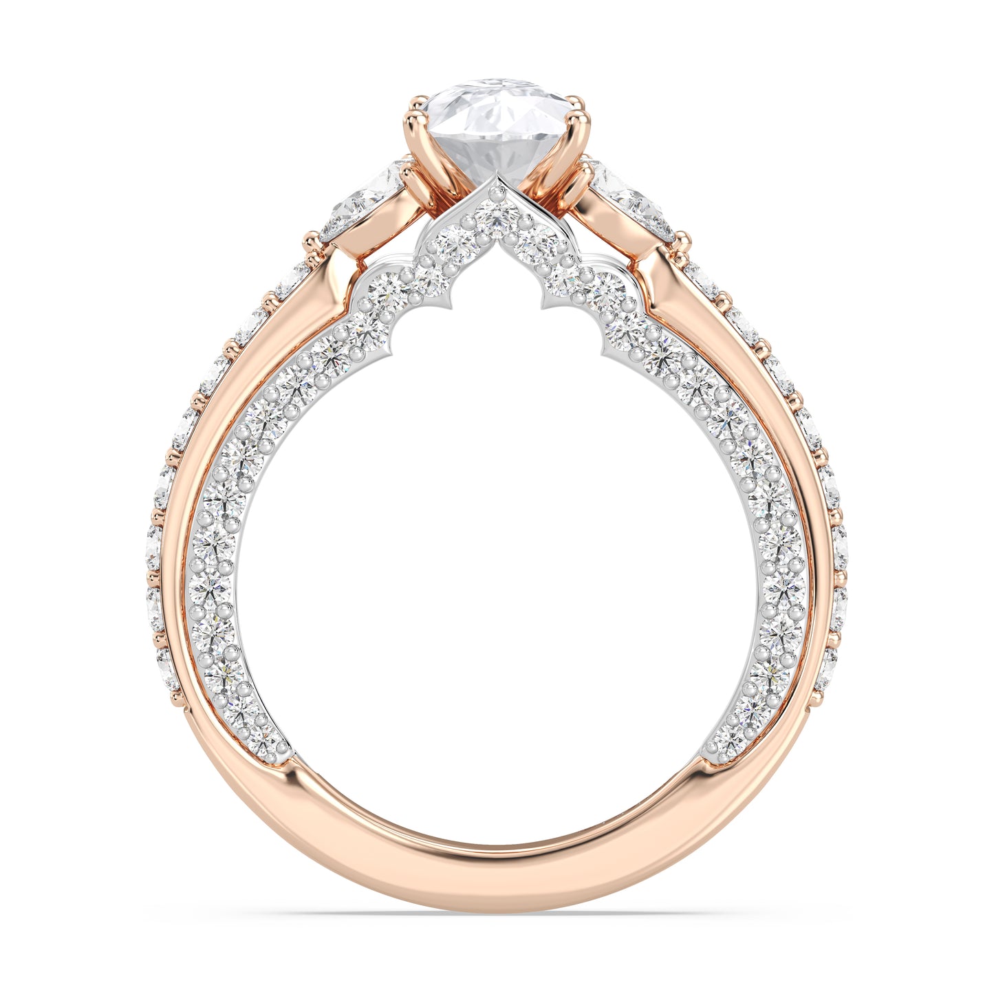Enchanted Star Lab Grown Diamond 14K Gold Jasmine Three Stone Engagement Ring