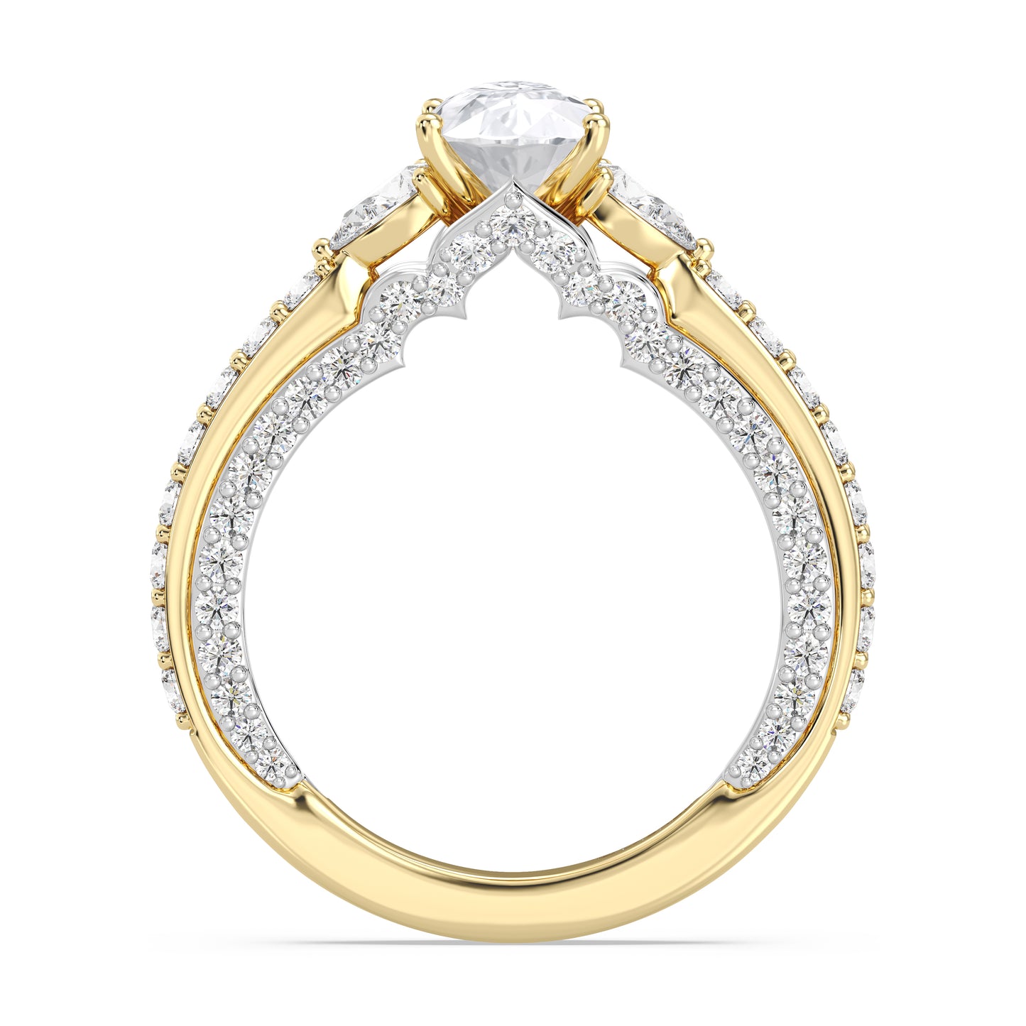 Enchanted Star Lab Grown Diamond 14K Gold Jasmine Three Stone Engagement Ring