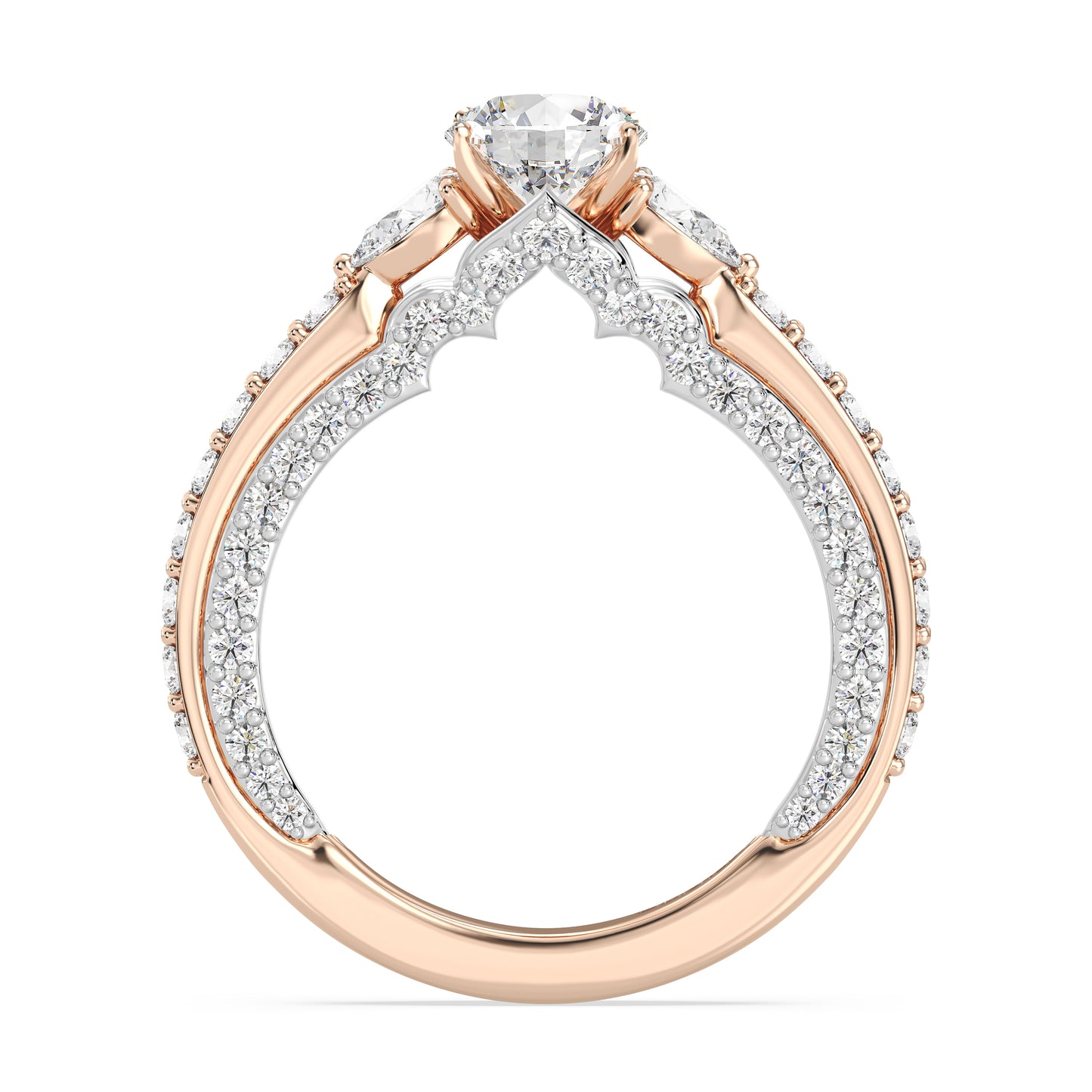 Enchanted Star Lab Grown Diamond 14K Gold Jasmine Three Stone Engagement Ring