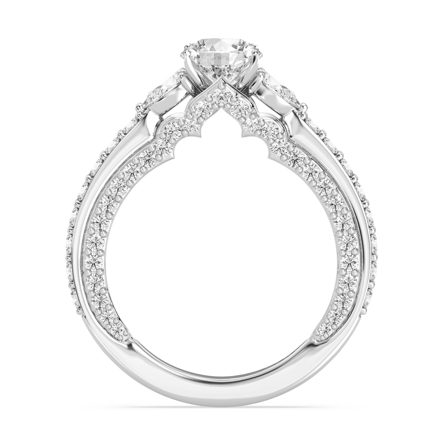 Enchanted Star Lab Grown Diamond 14K Gold Jasmine Three Stone Engagement Ring