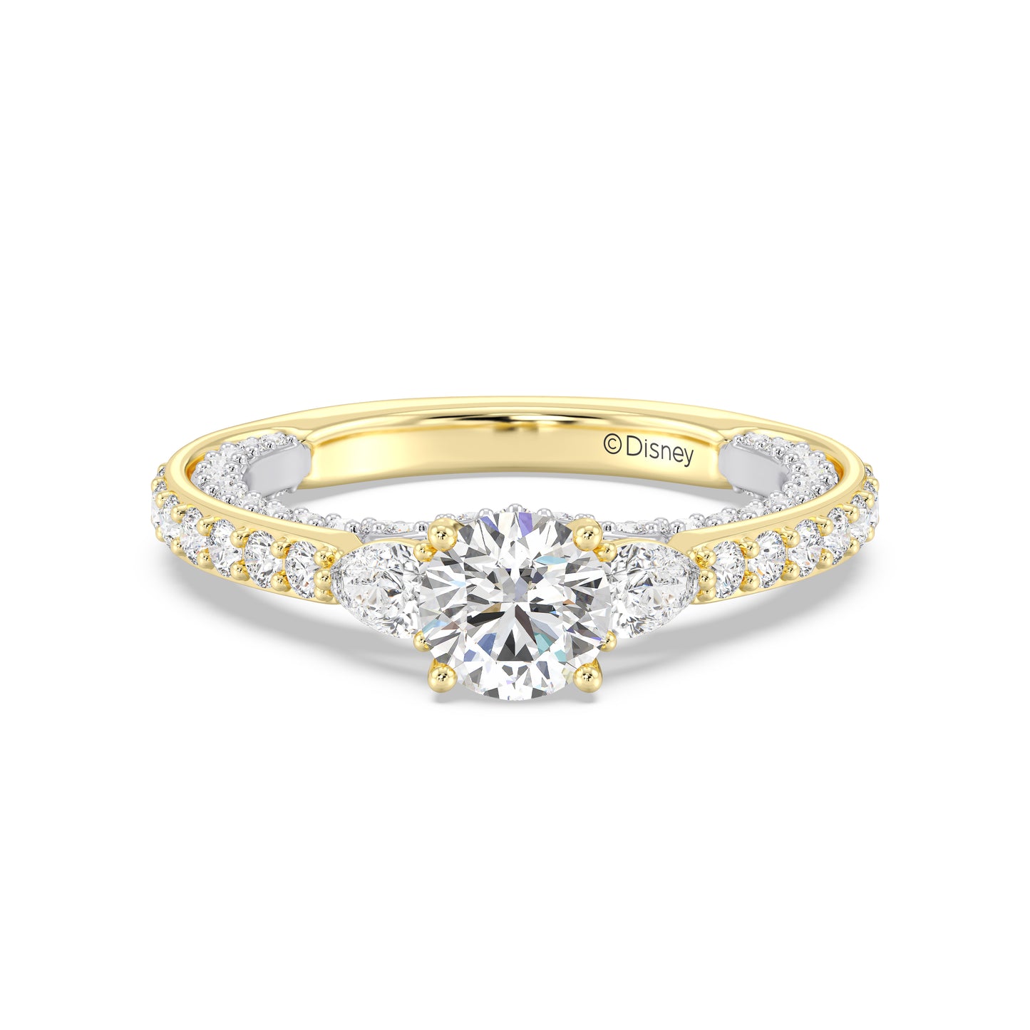 Enchanted Star Lab Grown Diamond 14K Gold Jasmine Three Stone Engagement Ring