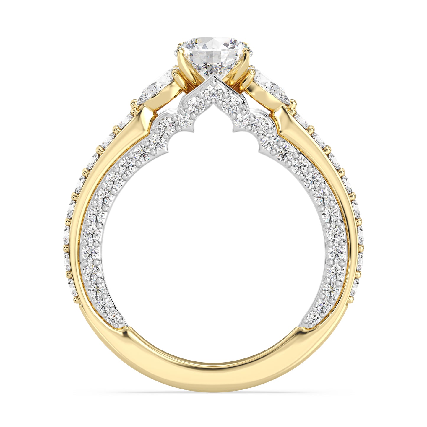 Enchanted Star Lab Grown Diamond 14K Gold Jasmine Three Stone Engagement Ring