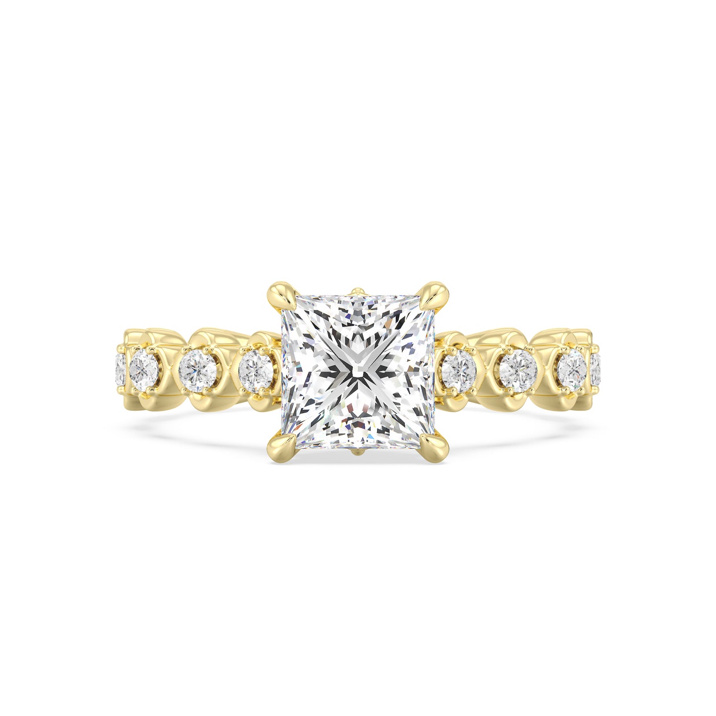 Enchanted Star Princess-Cut Lab Grown Diamond Disney Princess Jasmine Engagement Ring in 14K Gold