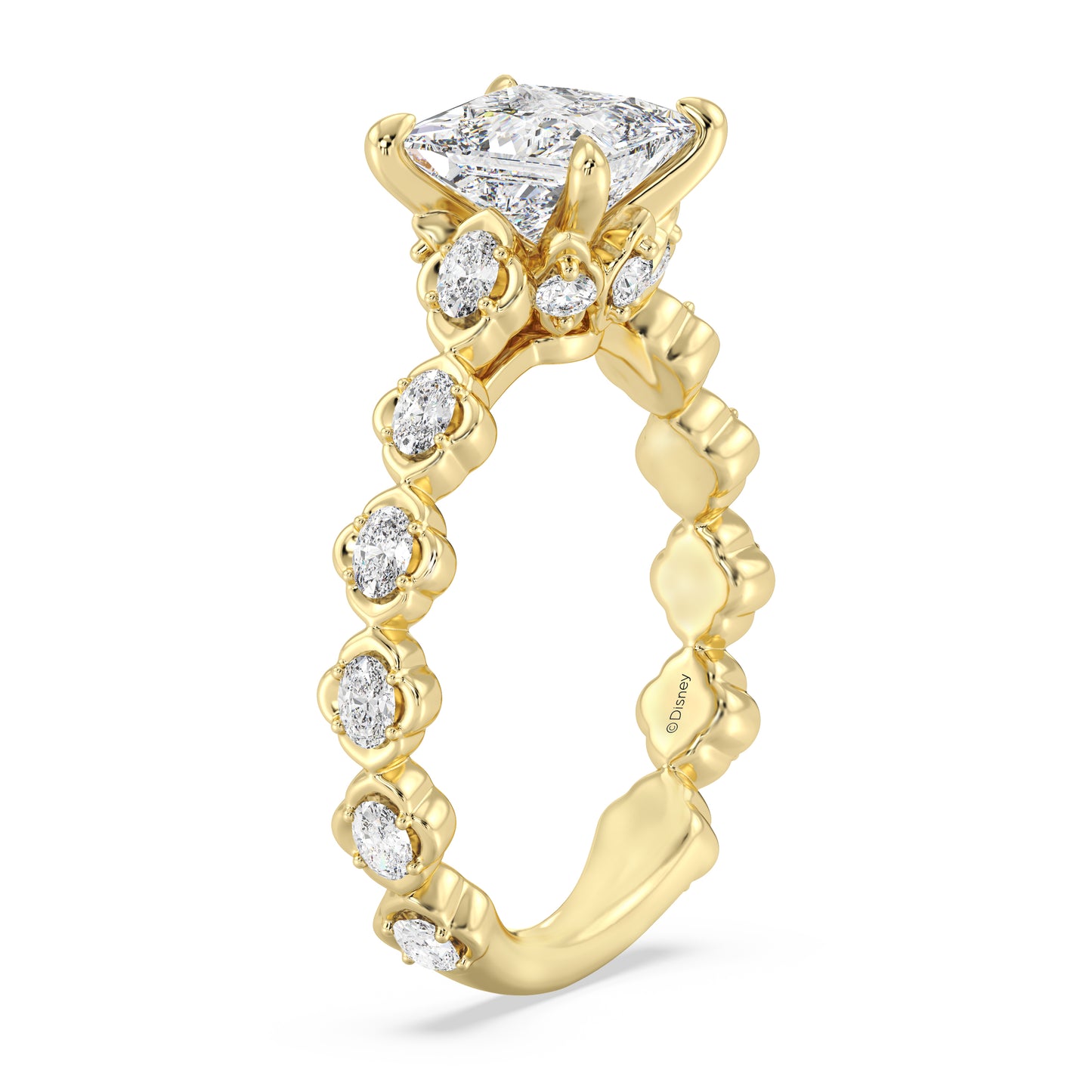 Enchanted Star Princess-Cut Lab Grown Diamond Disney Princess Jasmine Engagement Ring in 14K Gold