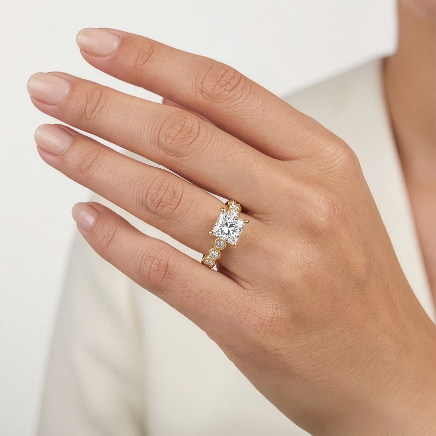 Enchanted Star Princess-Cut Lab Grown Diamond Disney Princess Jasmine Engagement Ring in 14K Gold