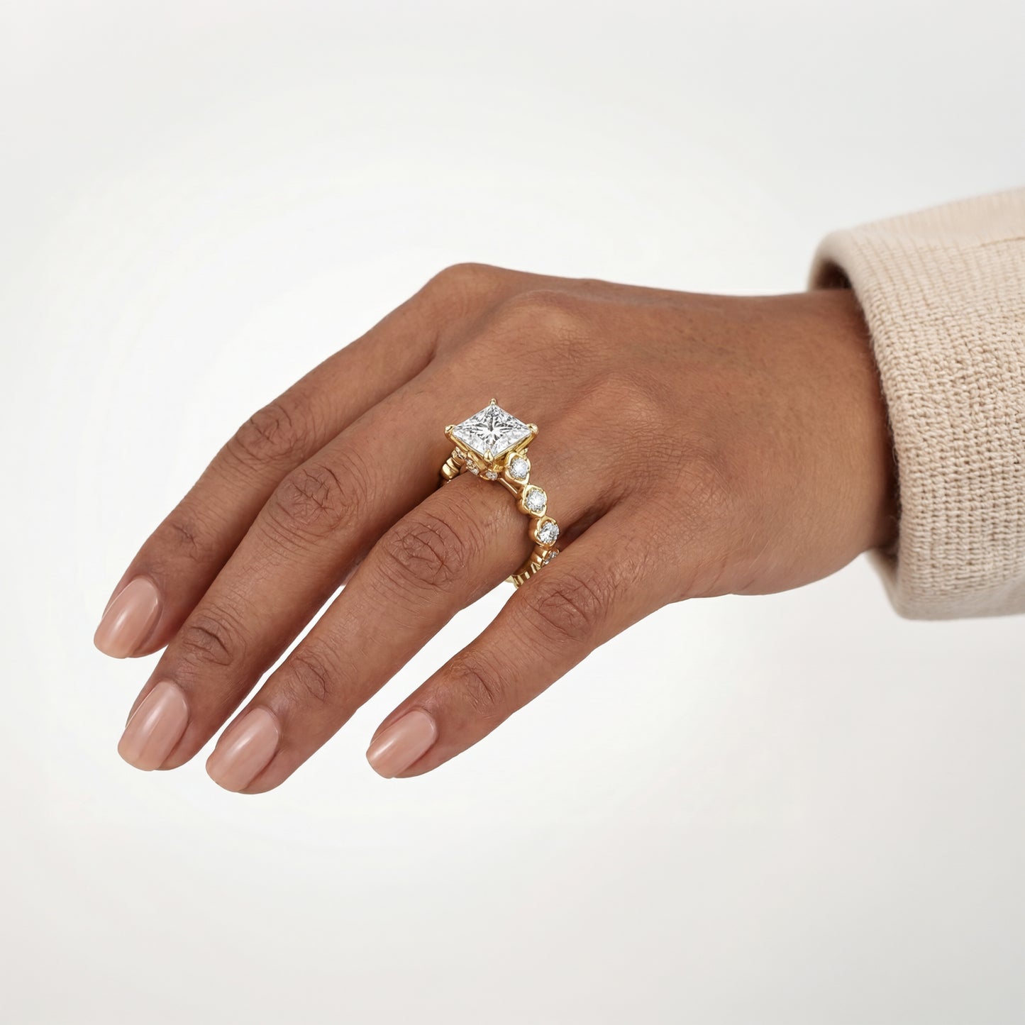 Enchanted Star Princess-Cut Lab Grown Diamond Disney Princess Jasmine Engagement Ring in 14K Gold