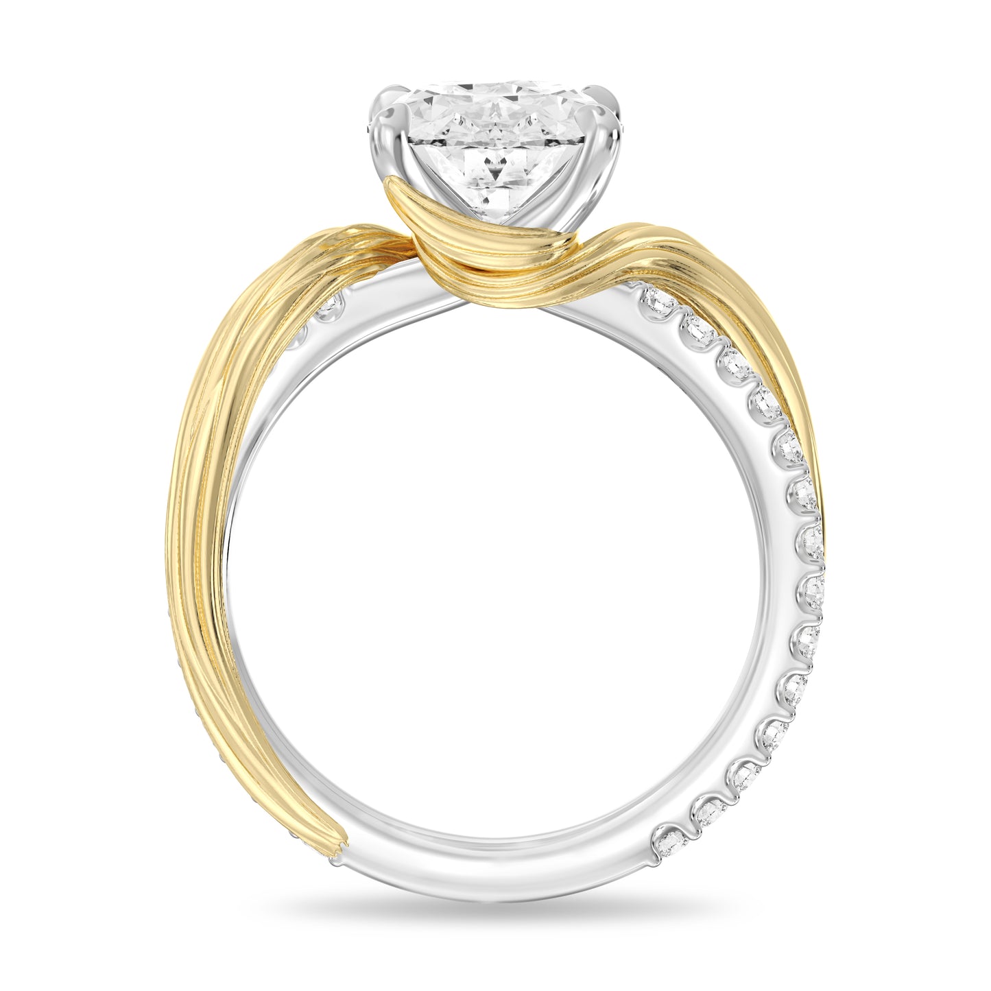 Enchanted Star Lab Grown Diamond Disney Princess Rapunzel Engagement Ring with 14K Two-Tone Gold Twisted-Band