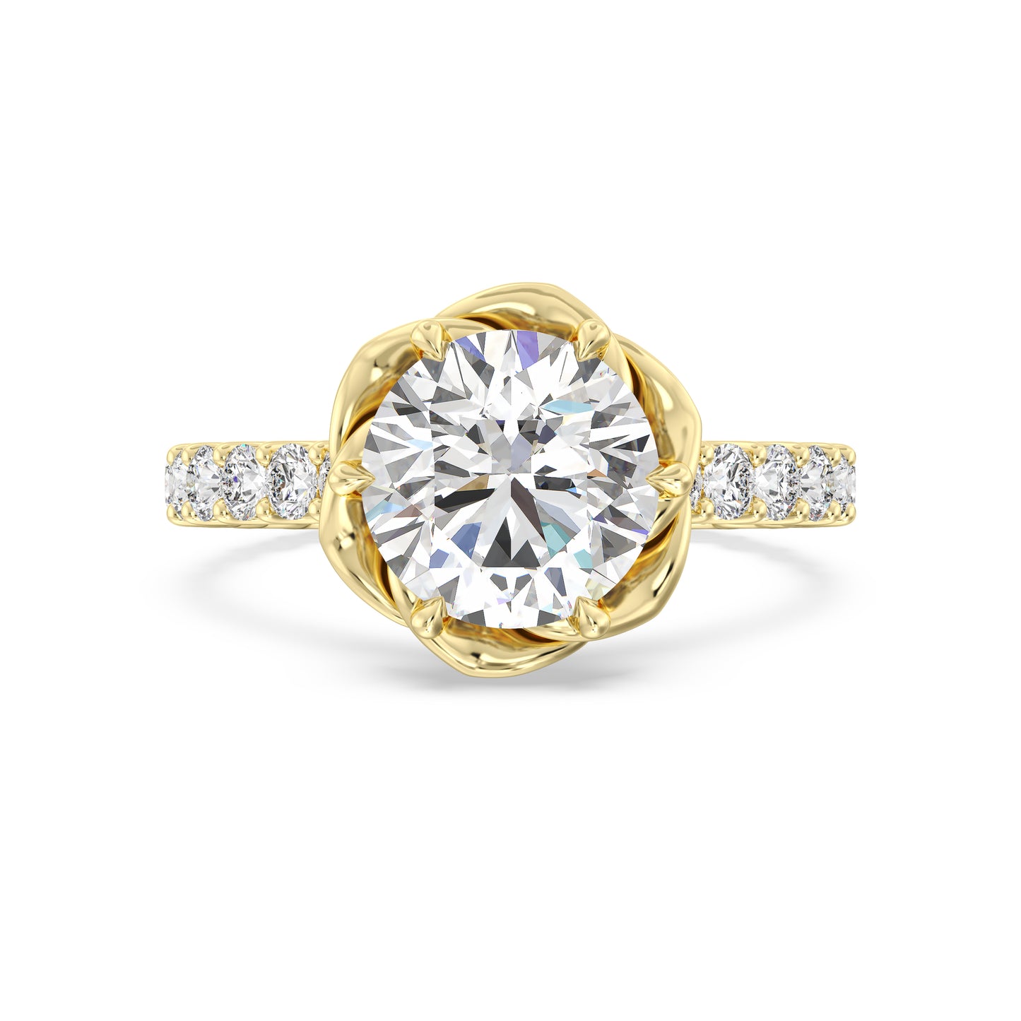 Enchanted Star Lab Grown Solitaire Diamond, Disney Princess Belle Engagement Ring in 14K Yellow Gold