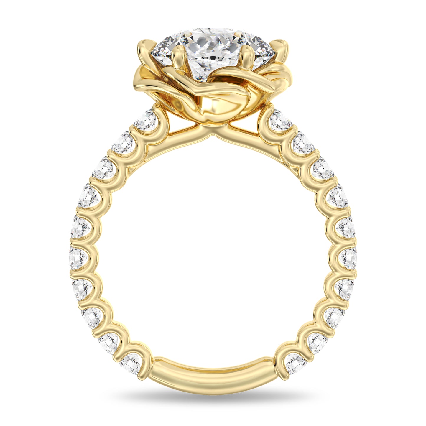 Enchanted Star Lab Grown Solitaire Diamond, Disney Princess Belle Engagement Ring in 14K Yellow Gold