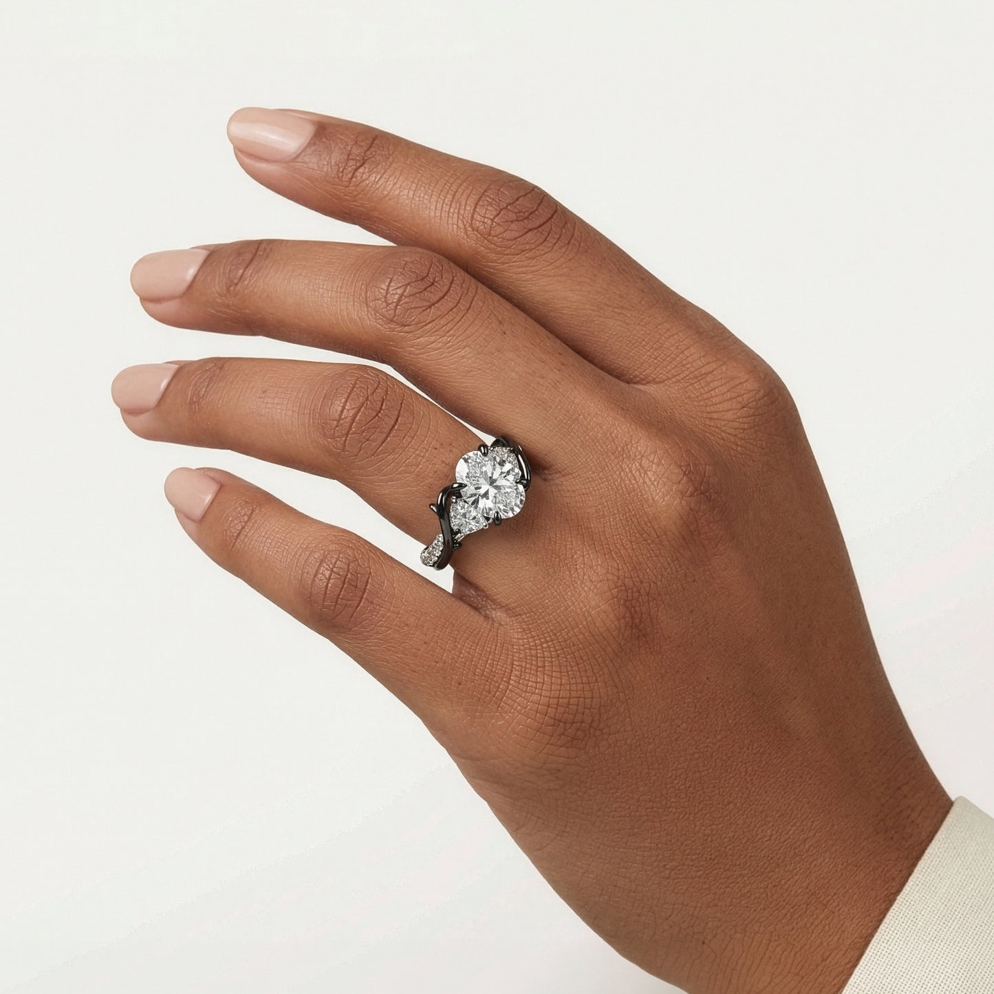 Enchanted Star Lab Grown Diamond, Dinsey Villain Maleficent Engagement Ring in 14K White Gold with Black Rhodium over Sterling Silver