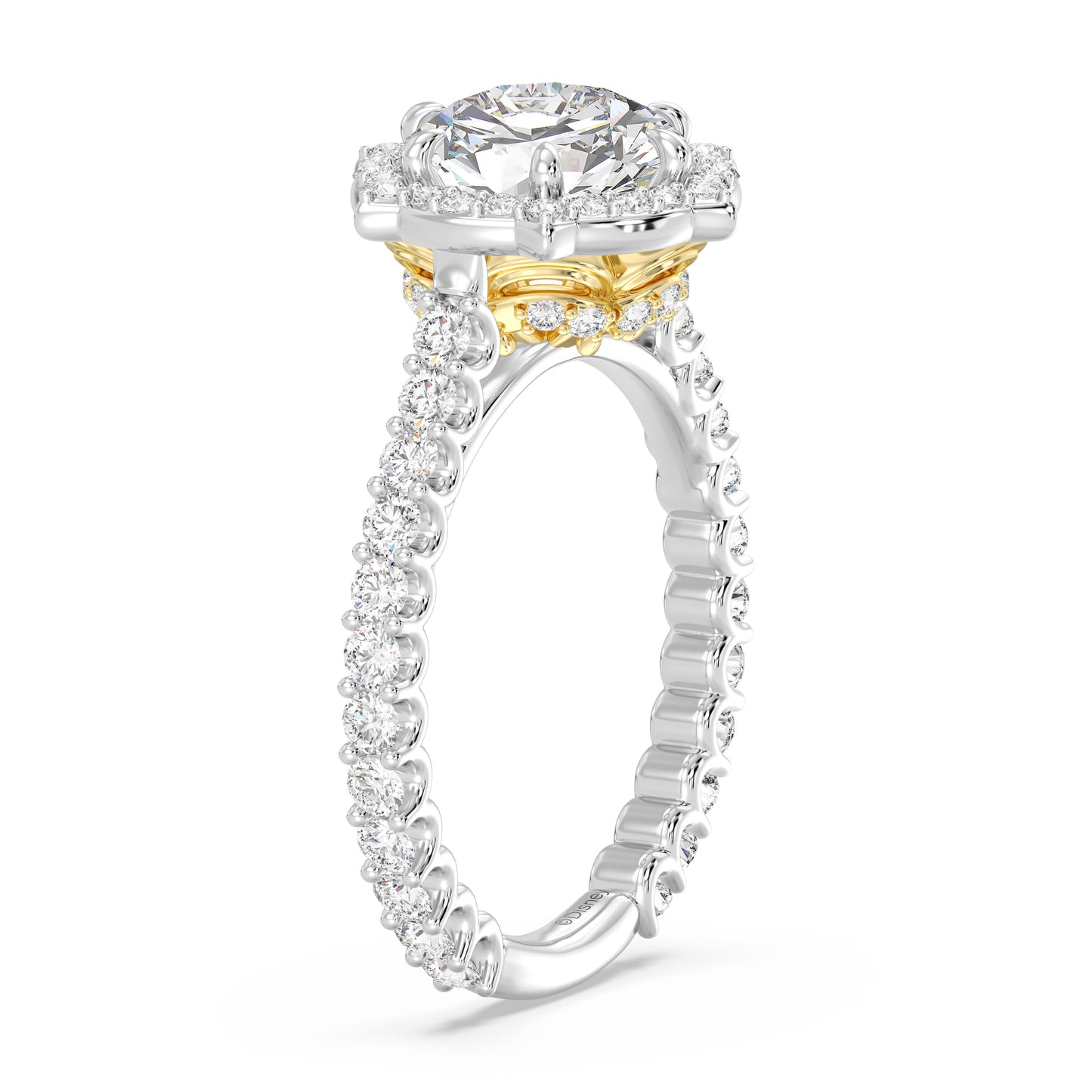 Enchanted Star Lab Grown Diamond Disney Princess Belle Engagement Ring in 14K White Gold