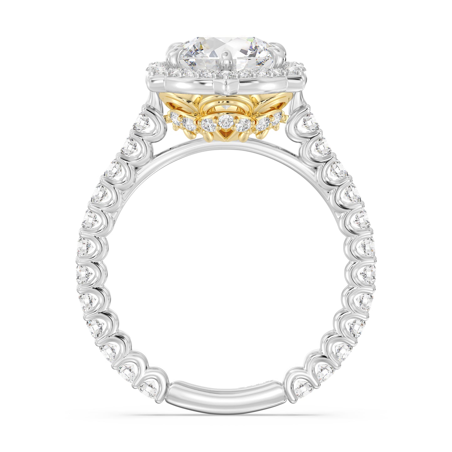 Enchanted Star Lab Grown Diamond Disney Princess Belle Engagement Ring in 14K White Gold