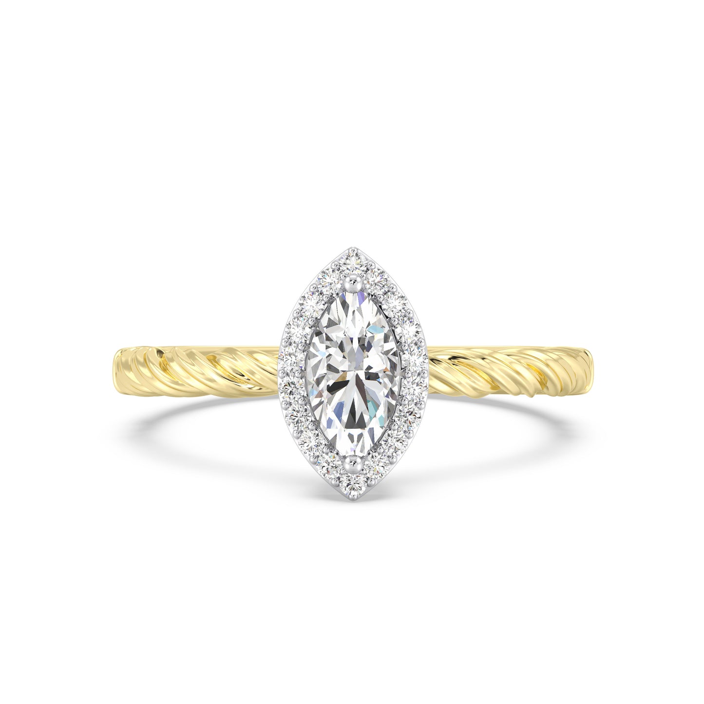 Enchanted Disney Fine Jewelry 14K White and Yellow Gold with 7/8 CTTW Diamond, Disney's Rapunzel Engagement Ring
