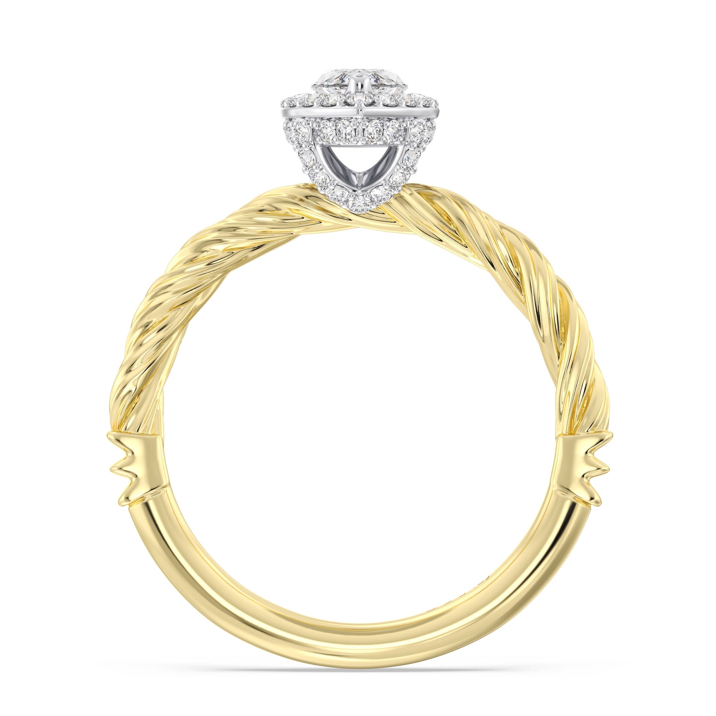 Enchanted Disney Fine Jewelry 14K White and Yellow Gold with 7/8 CTTW Diamond, Disney's Rapunzel Engagement Ring