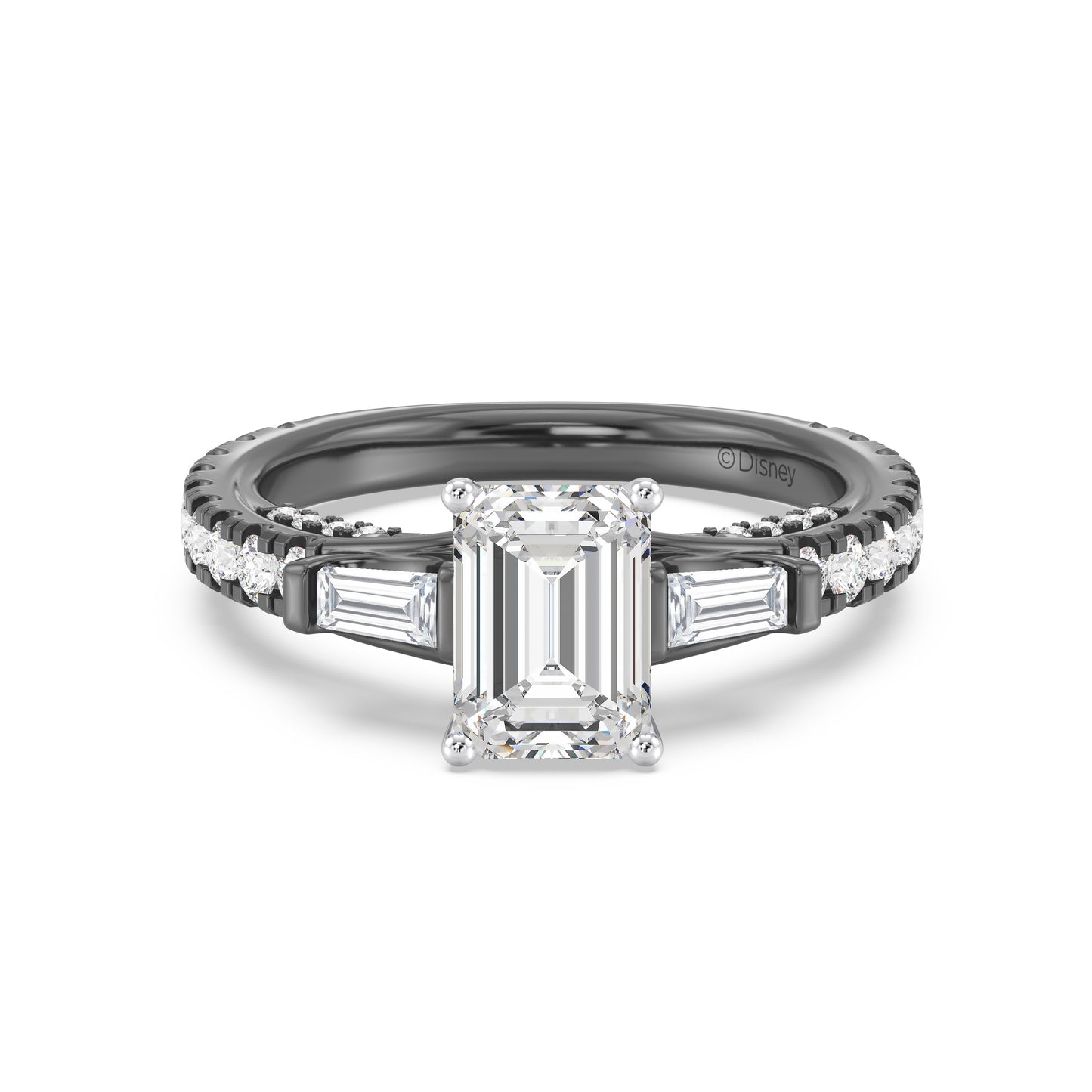 Enchanted Star Lab Grown Diamond Black Rhodium Over 14K Gold Ursula Engagement Ring