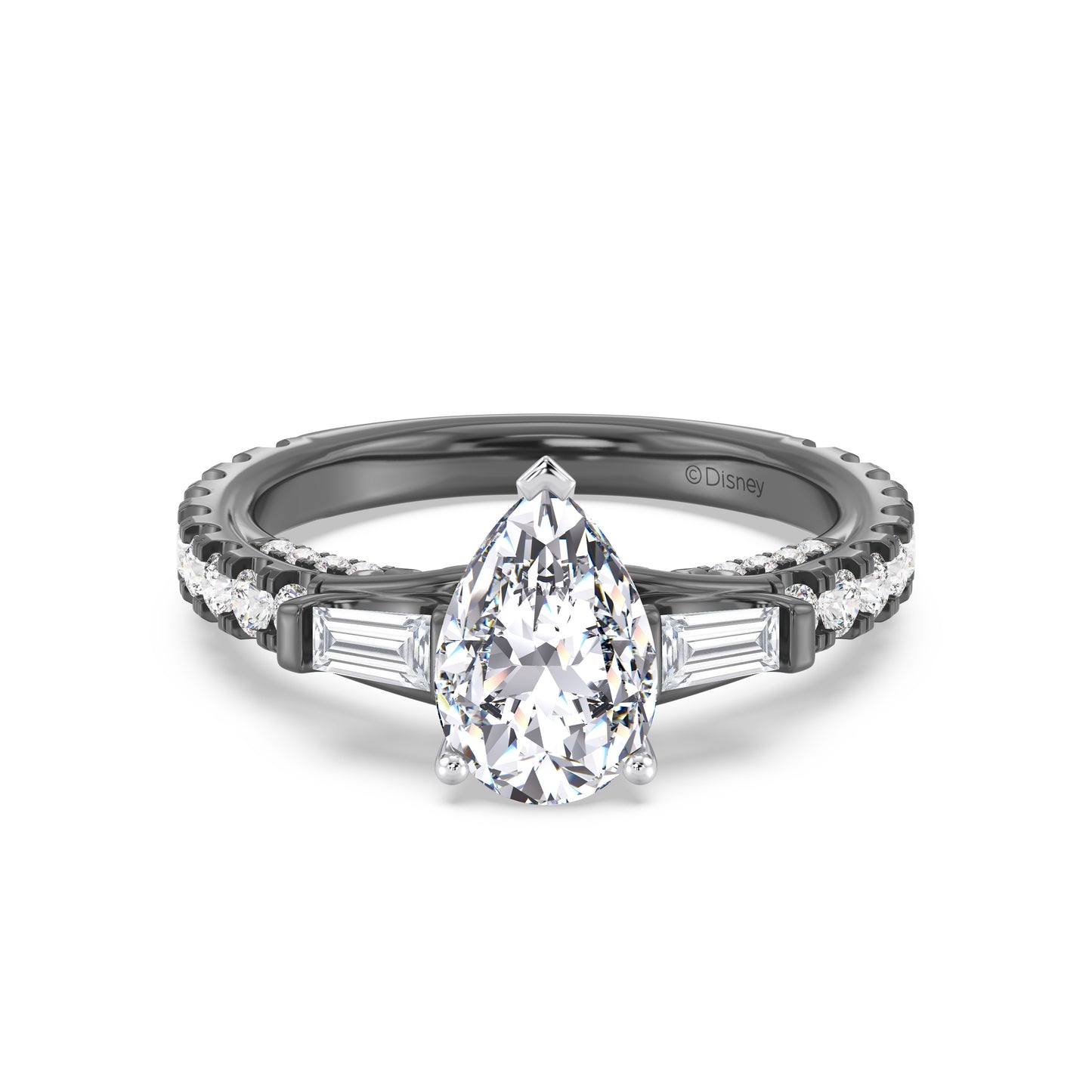 Enchanted Star Lab Grown Diamond Black Rhodium Over 14K Gold Ursula Engagement Ring