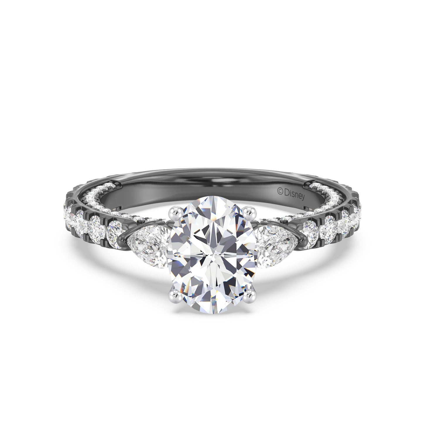 Enchanted Star Lab Grown Diamond Black Rhodium Over 14K Gold Ursula Engagement Ring