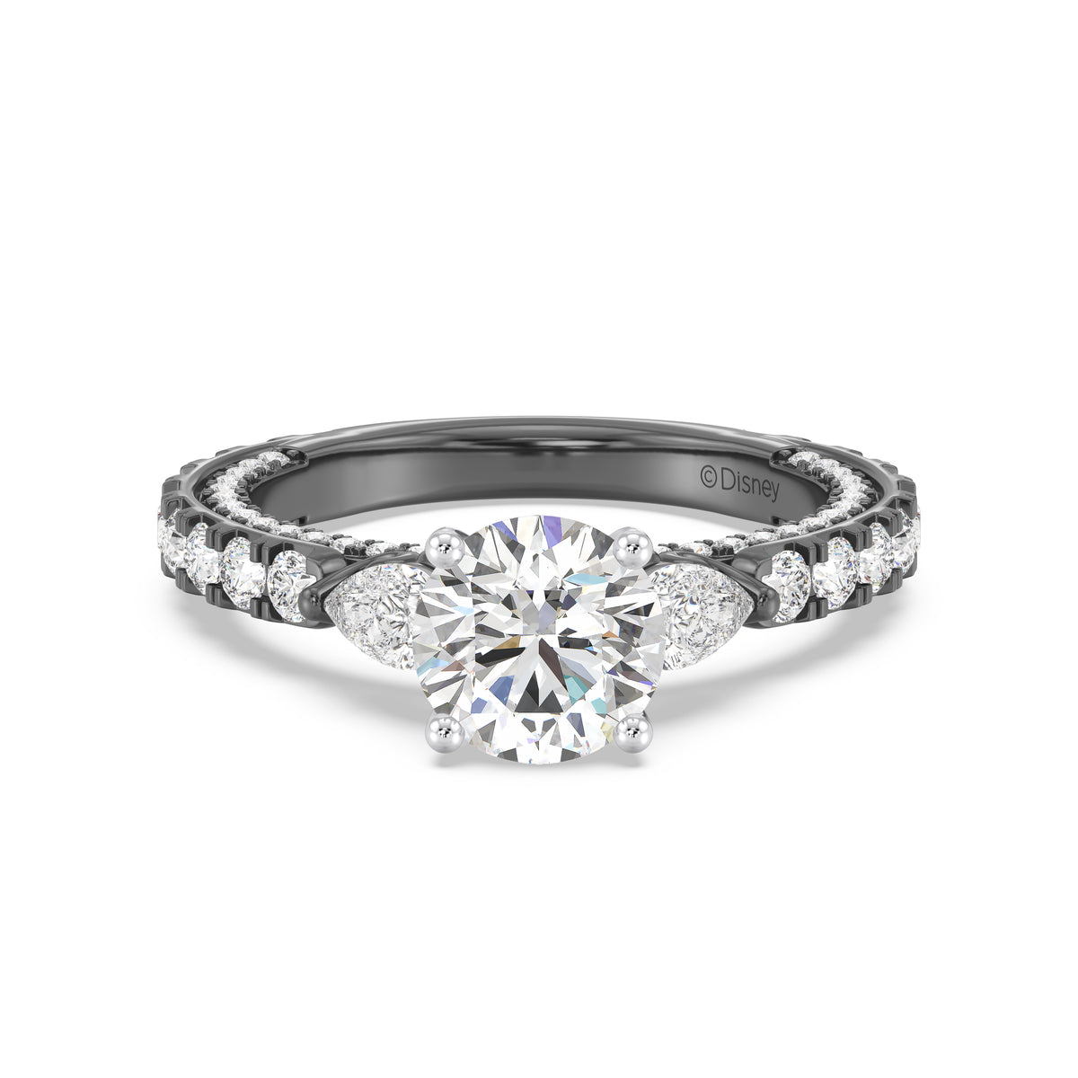 Enchanted Star Lab Grown Diamond Black Rhodium Over 14K Gold Ursula Engagement Ring