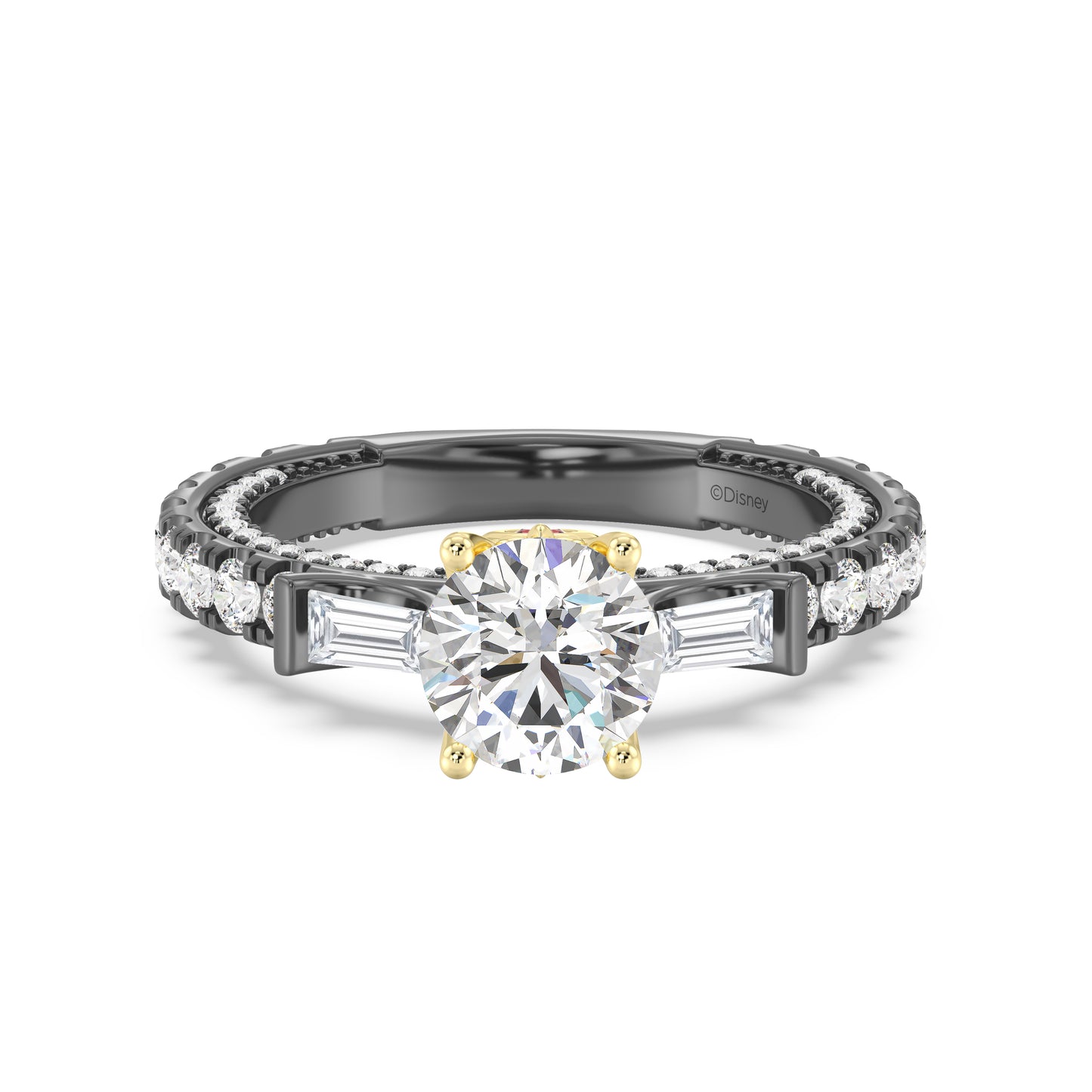 Enchanted Star Lab Grown Diamond Black Rhodium Over 14K Gold Evil Queen Garnet Engagement Ring