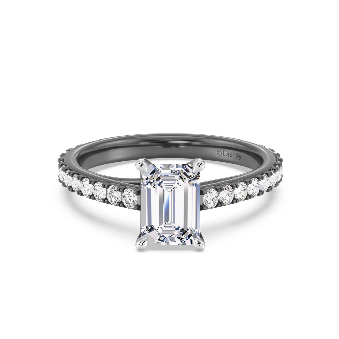 Enchanted Star Lab Grown Diamond Black Rhodium Over 14K Gold Maleficent Engagement Ring