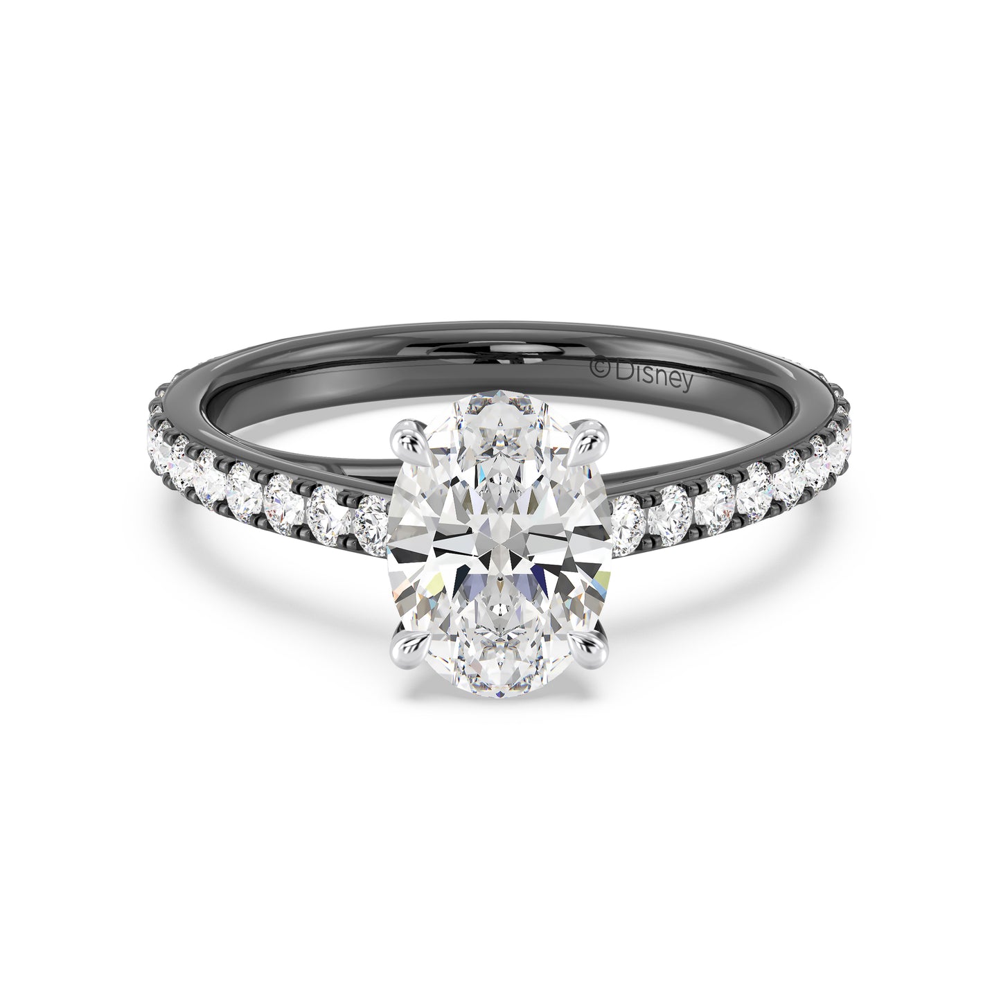 Enchanted Star Lab Grown Diamond Black Rhodium Over 14K Gold Maleficent Engagement Ring