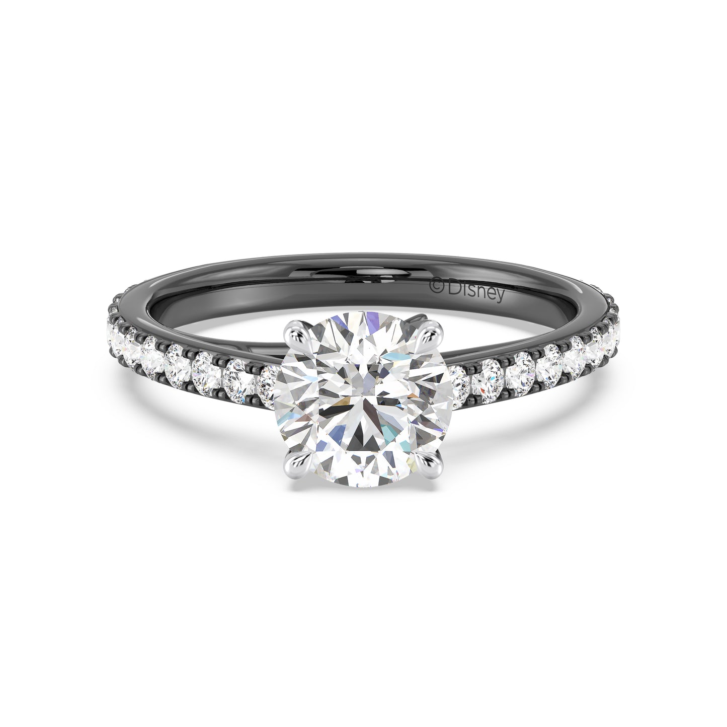 Enchanted Star Lab Grown Diamond Black Rhodium Over 14K Gold Maleficent Engagement Ring