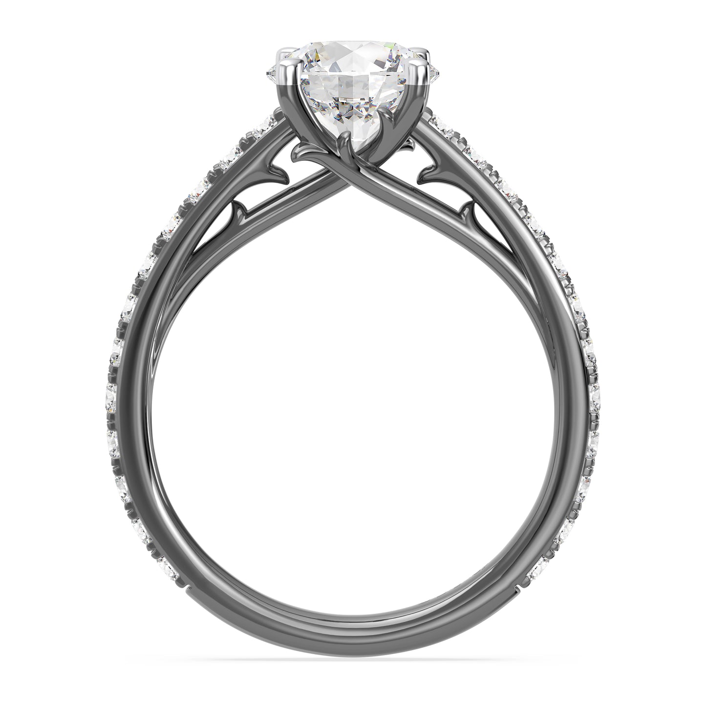 Enchanted Star Lab Grown Diamond Black Rhodium Over 14K Gold Maleficent Engagement Ring