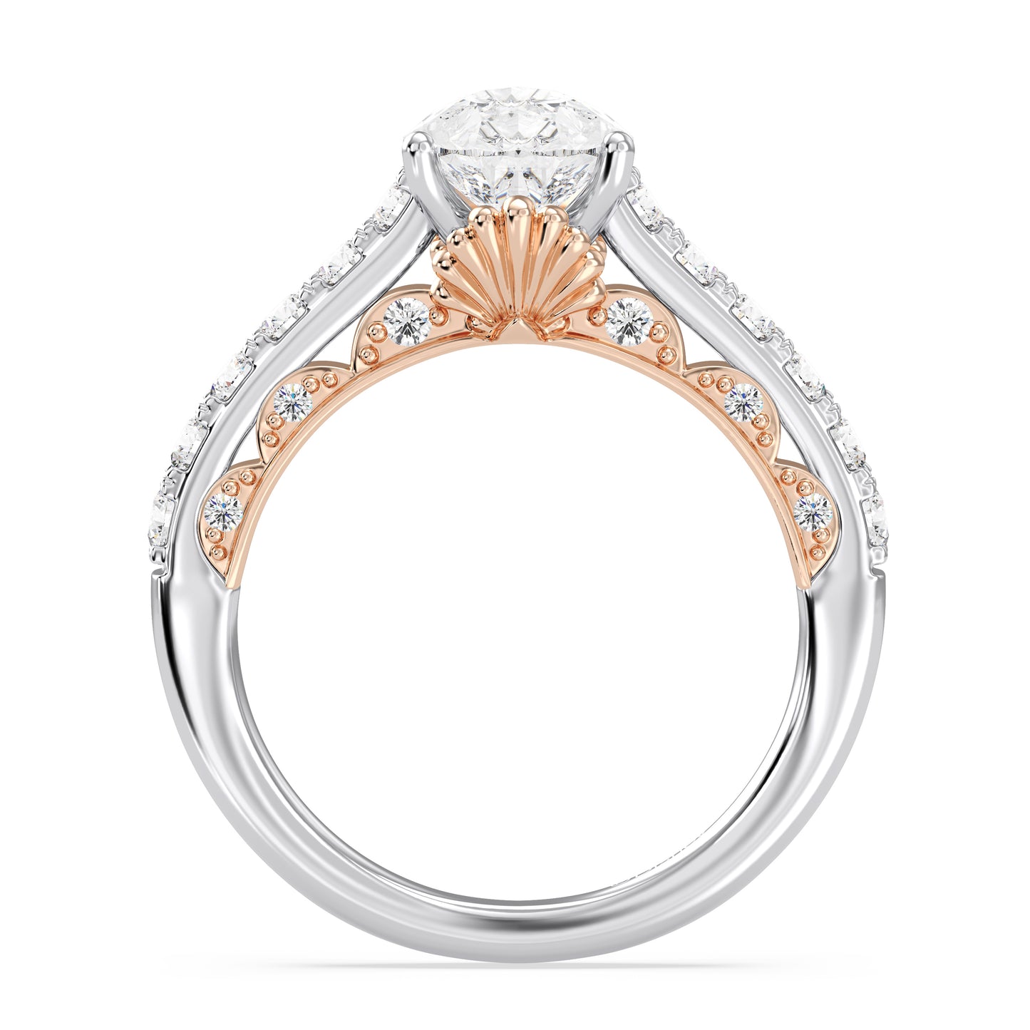 Enchanted Star Lab Grown Diamond 14K Gold Ariel Seashell Engagement Ring