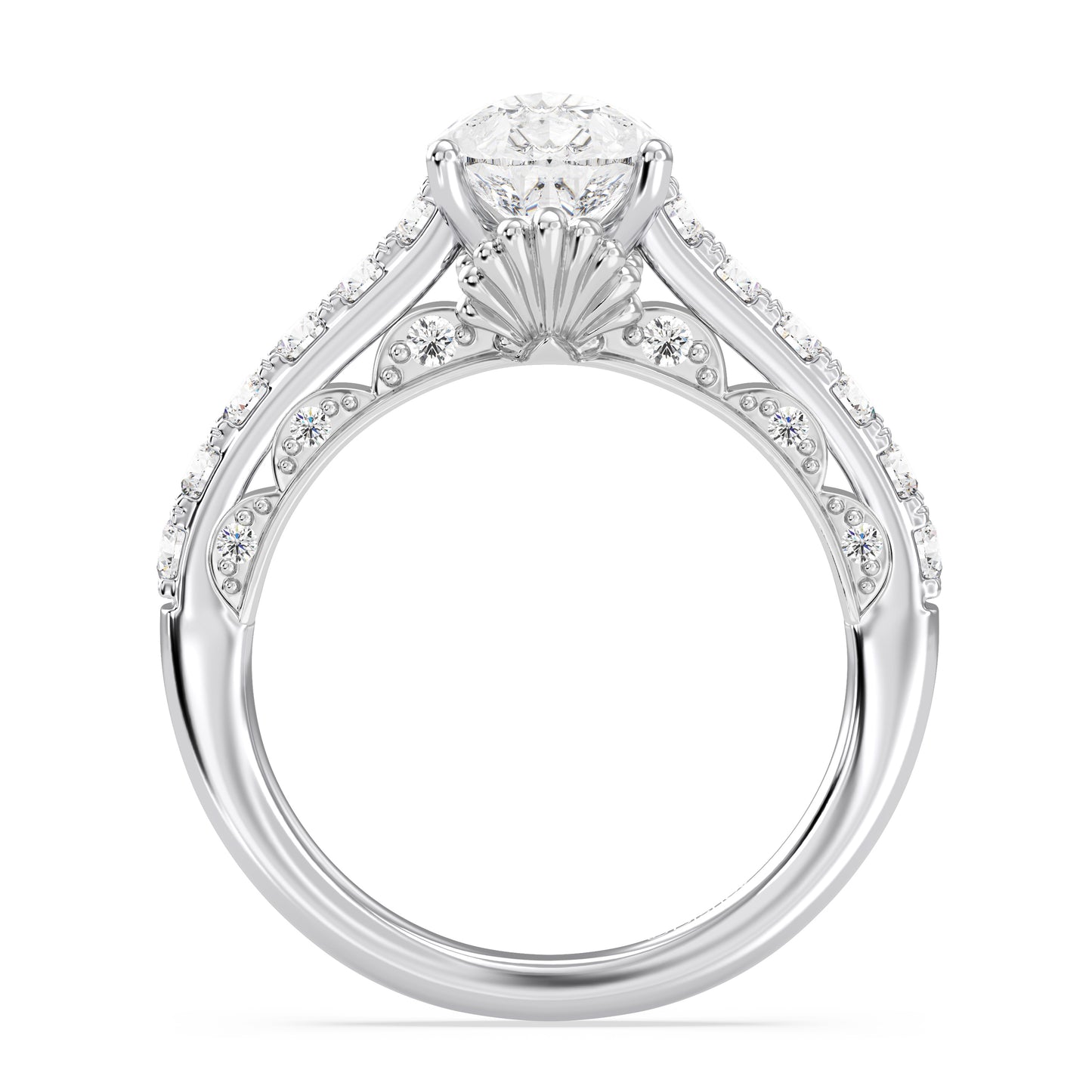 Enchanted Star Lab Grown Diamond 14K Gold Ariel Seashell Engagement Ring