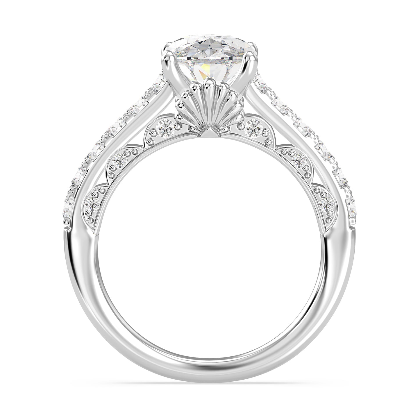 Enchanted Star Lab Grown Diamond 14K Gold Ariel Seashell Engagement Ring