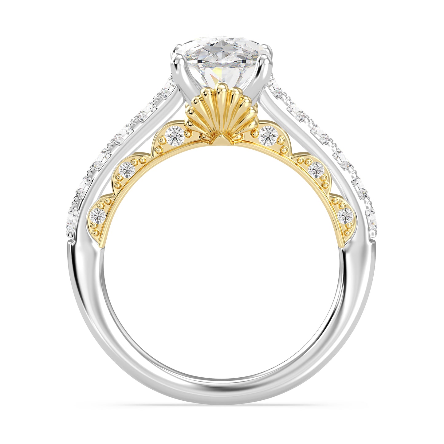 Enchanted Star Lab Grown Diamond 14K Gold Ariel Seashell Engagement Ring