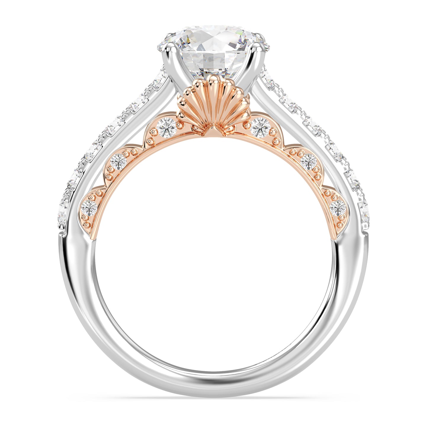 Enchanted Star Lab Grown Diamond 14K Gold Ariel Seashell Engagement Ring