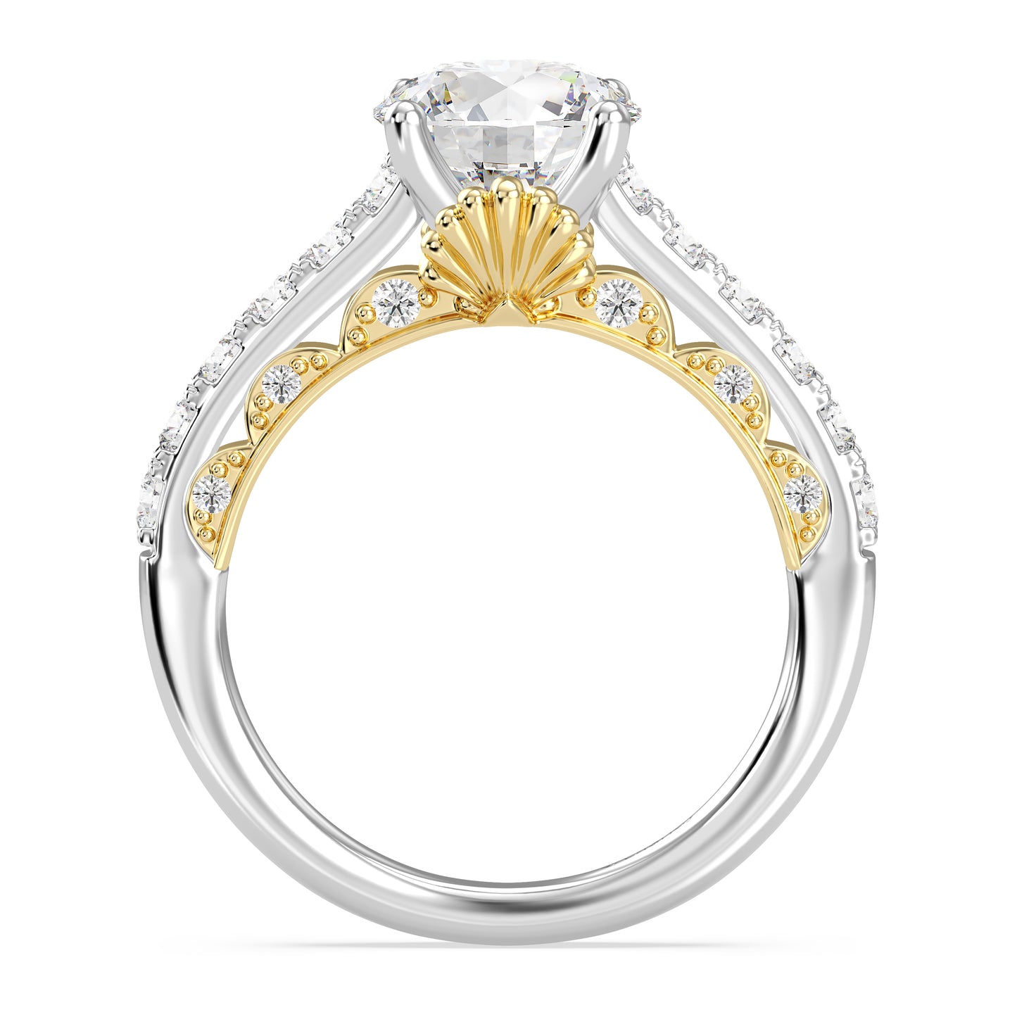 Enchanted Star Lab Grown Diamond 14K Gold Ariel Seashell Engagement Ring