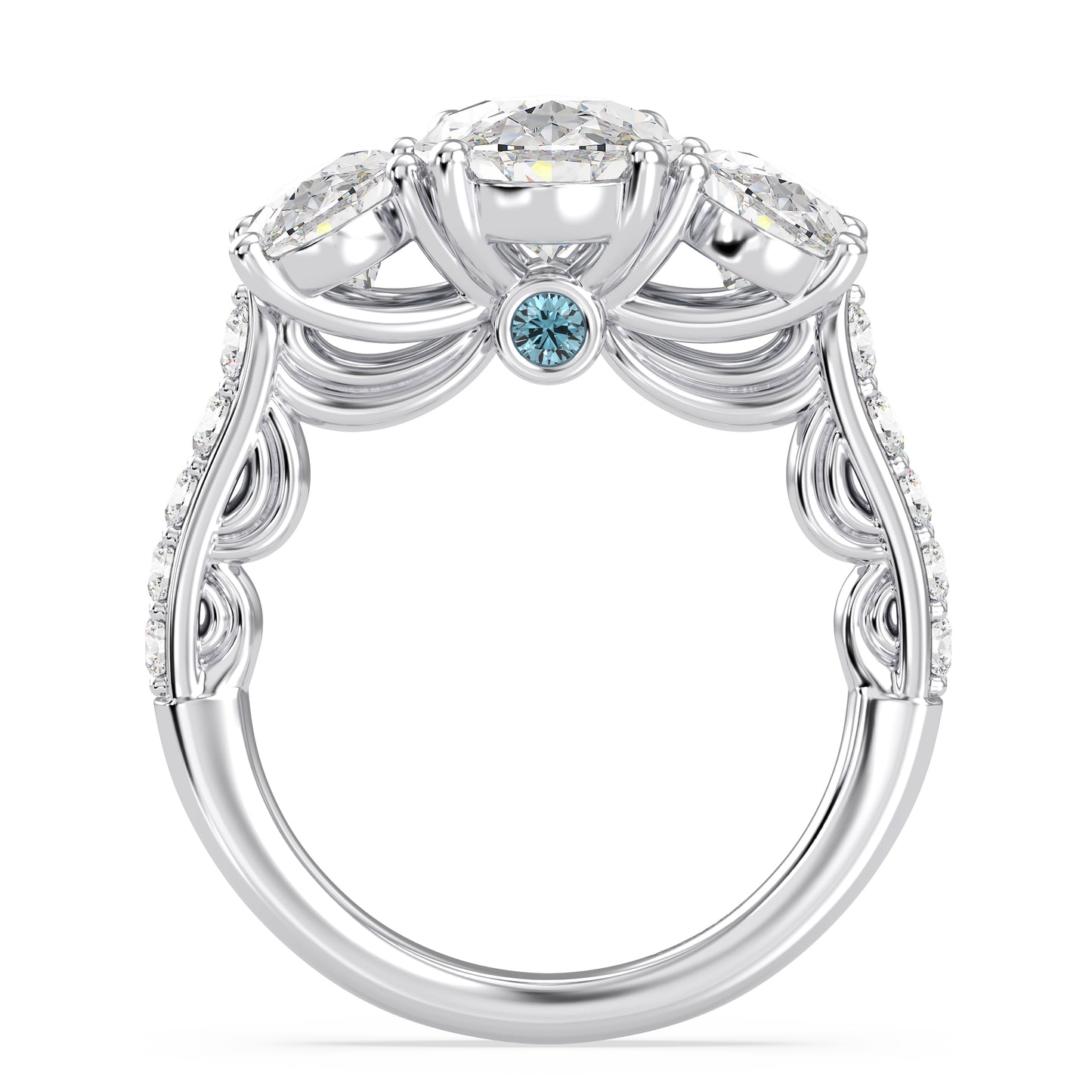 Enchanted Star Lab Grown Diamond 14K Gold Cinderella Three Stone Engagement Ring