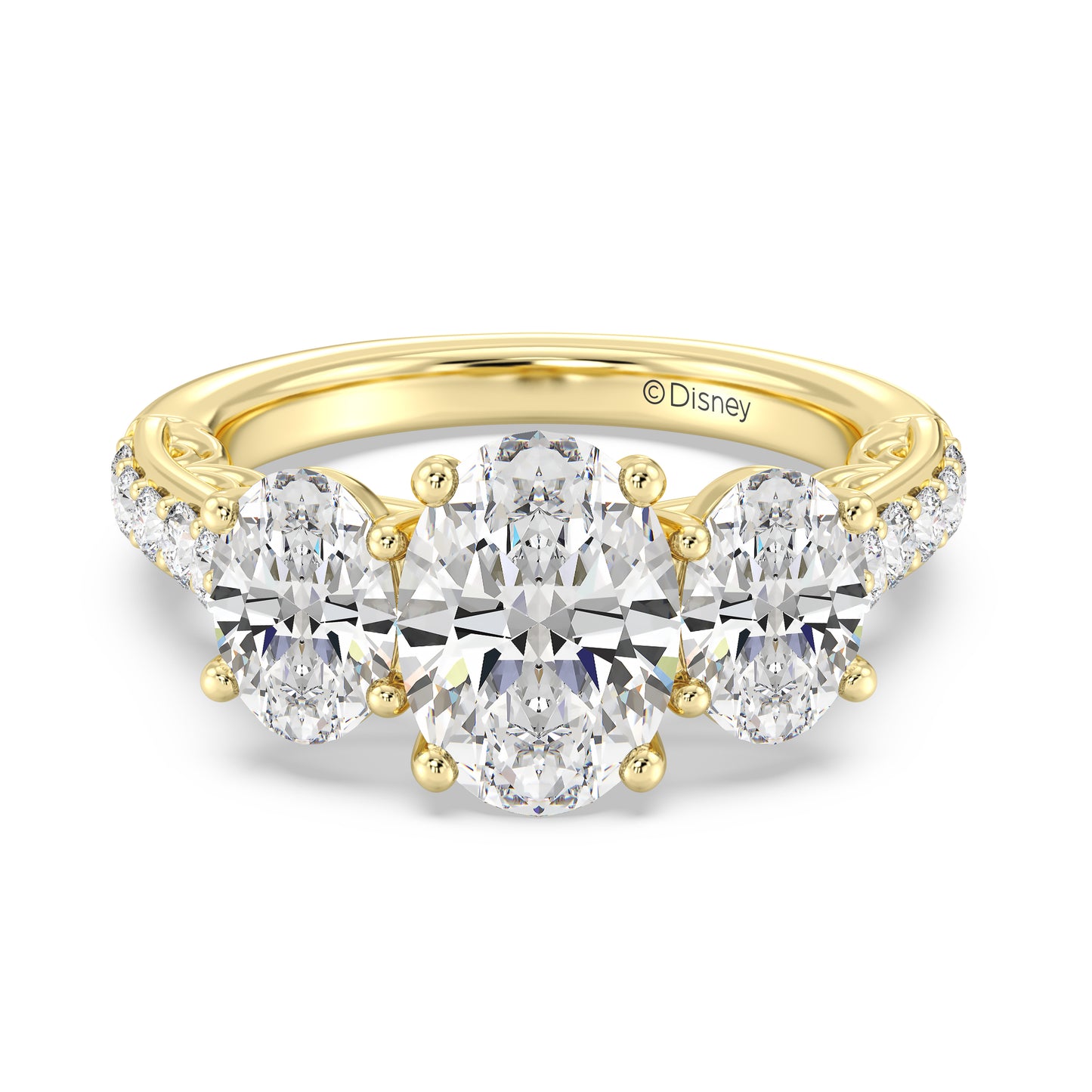 Enchanted Star Lab Grown Diamond 14K Gold Cinderella Three Stone Engagement Ring