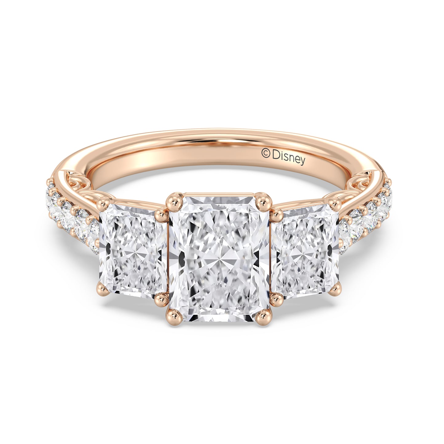 Enchanted Star Lab Grown Diamond 14K Gold Cinderella Three Stone Engagement Ring