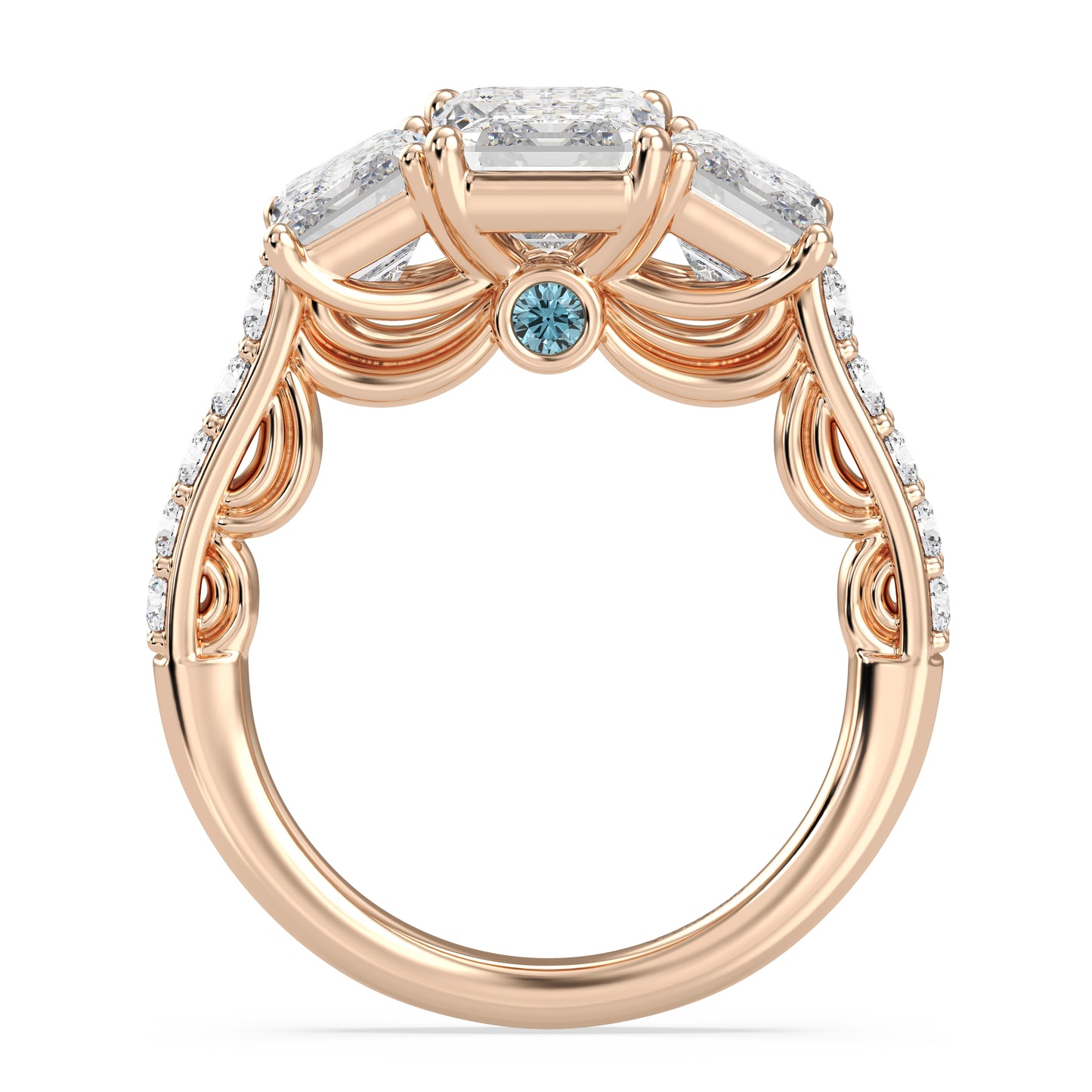 Enchanted Star Lab Grown Diamond 14K Gold Cinderella Three Stone Engagement Ring