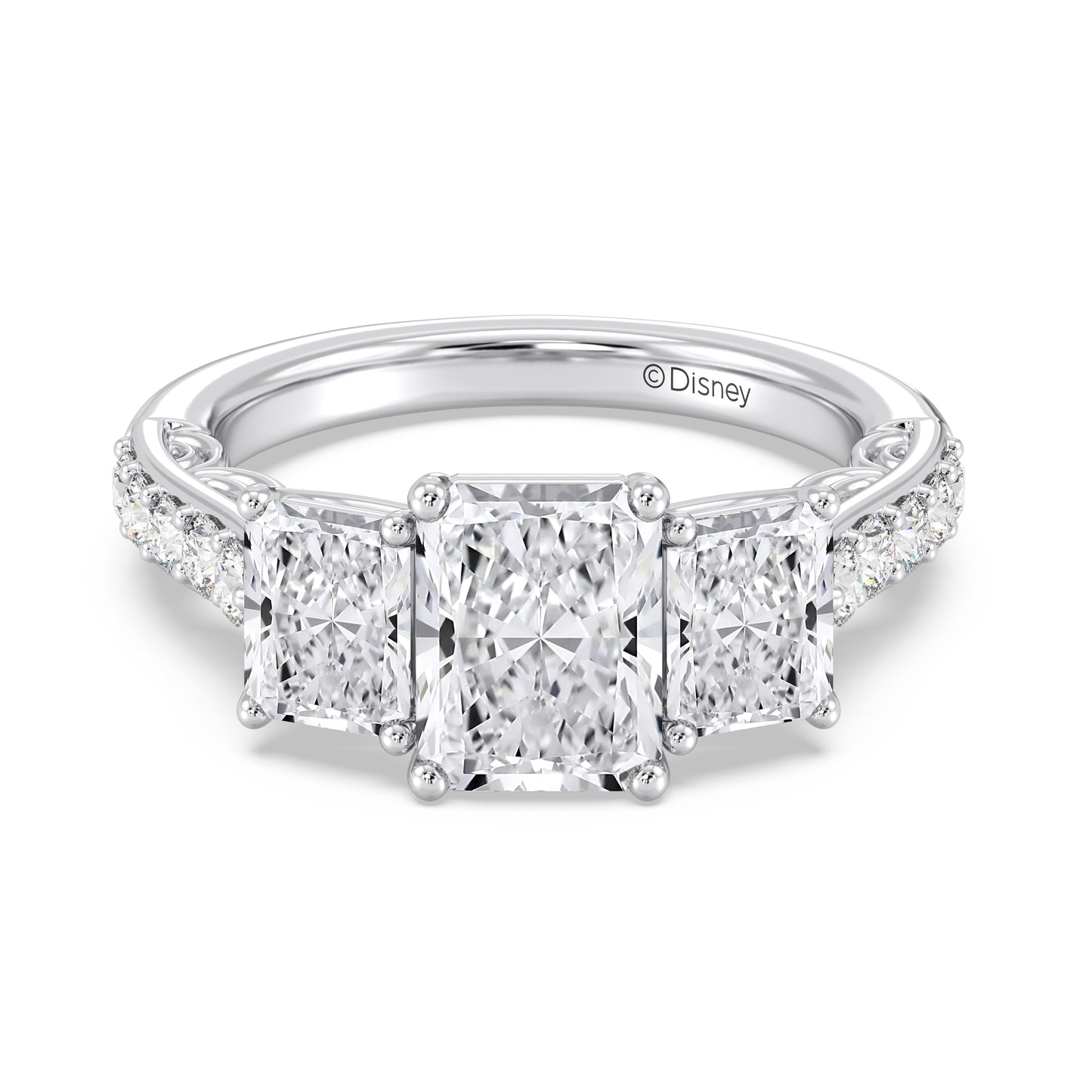 Enchanted Star Lab Grown Diamond 14K Gold Cinderella Three Stone Engagement Ring