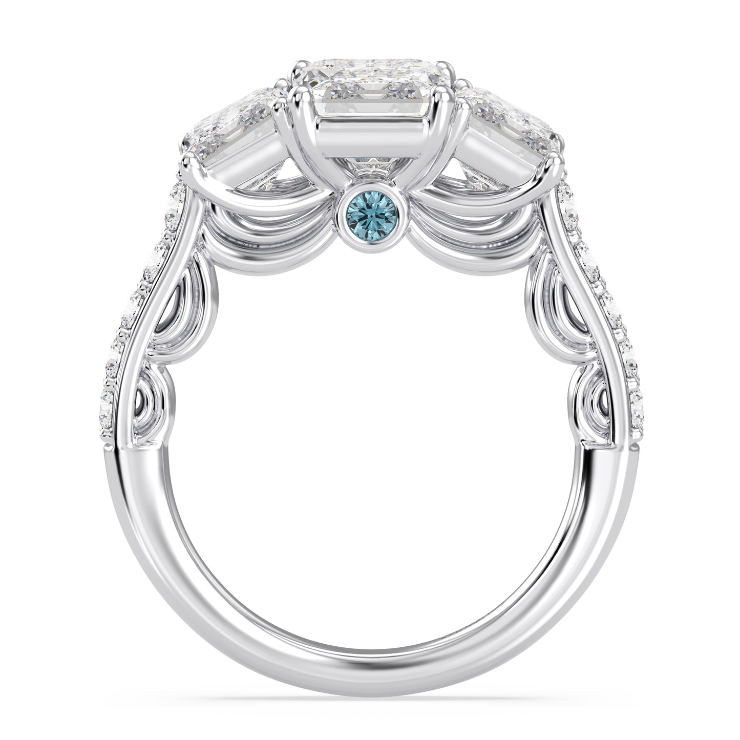 Enchanted Star Lab Grown Diamond 14K Gold Cinderella Three Stone Engagement Ring