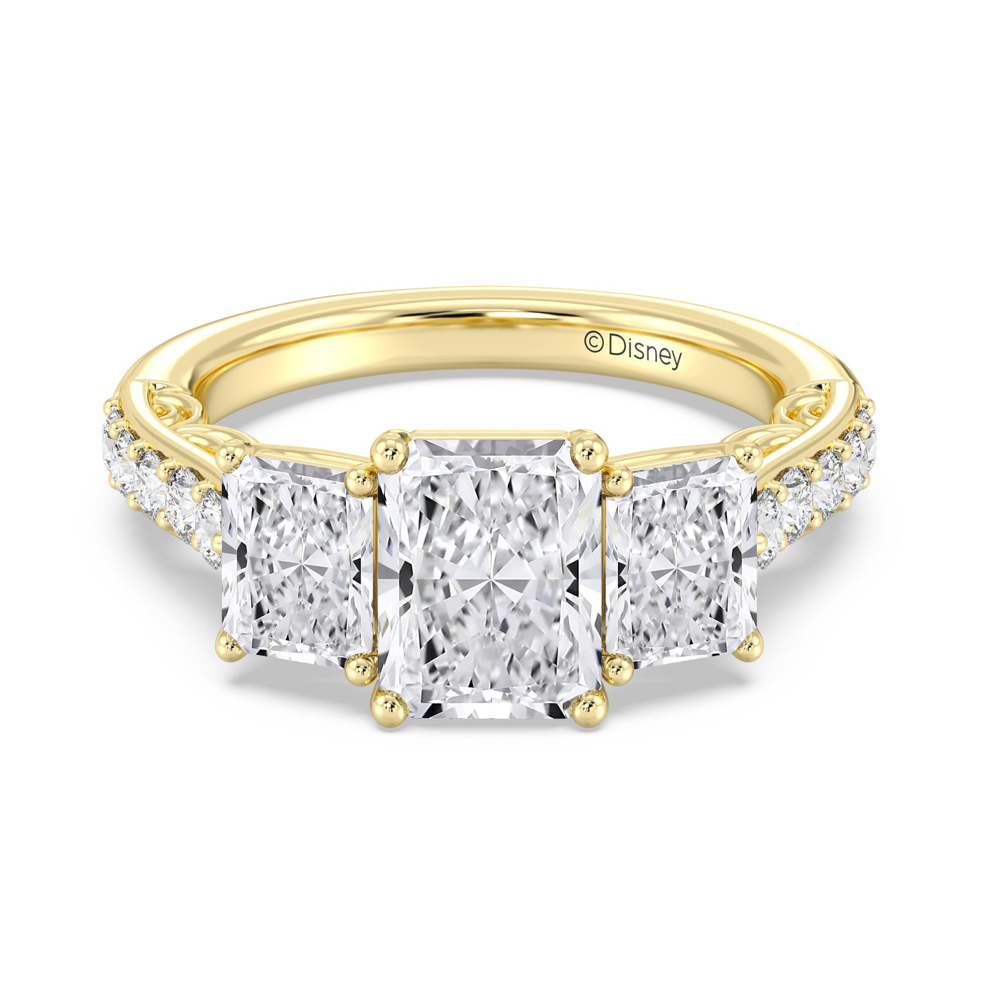 Enchanted Star Lab Grown Diamond 14K Gold Cinderella Three Stone Engagement Ring