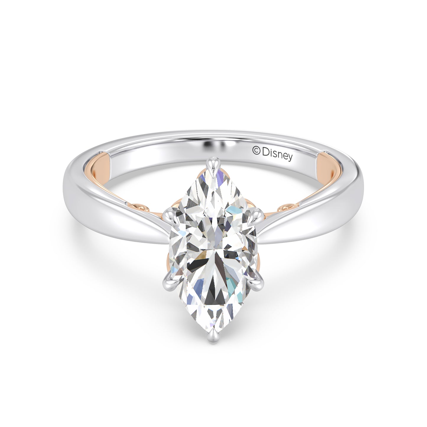 Enchanted Star Lab Grown Diamond With 14K Gold, Disney’s Rapunzel Six-Prong Studded Basket Solitaire Engagement Ring