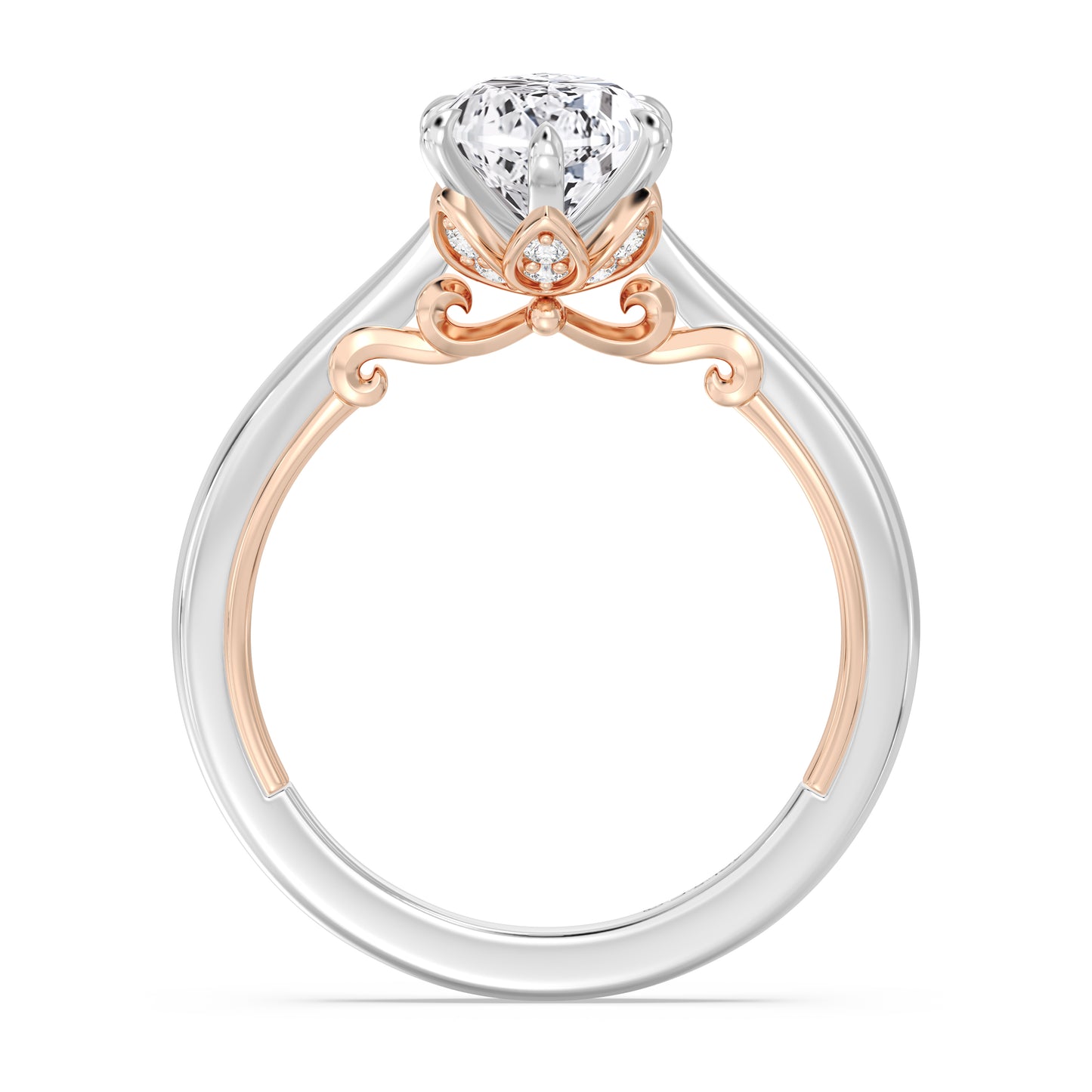 Enchanted Star Lab Grown Diamond With 14K Gold, Disney’s Rapunzel Six-Prong Studded Basket Solitaire Engagement Ring