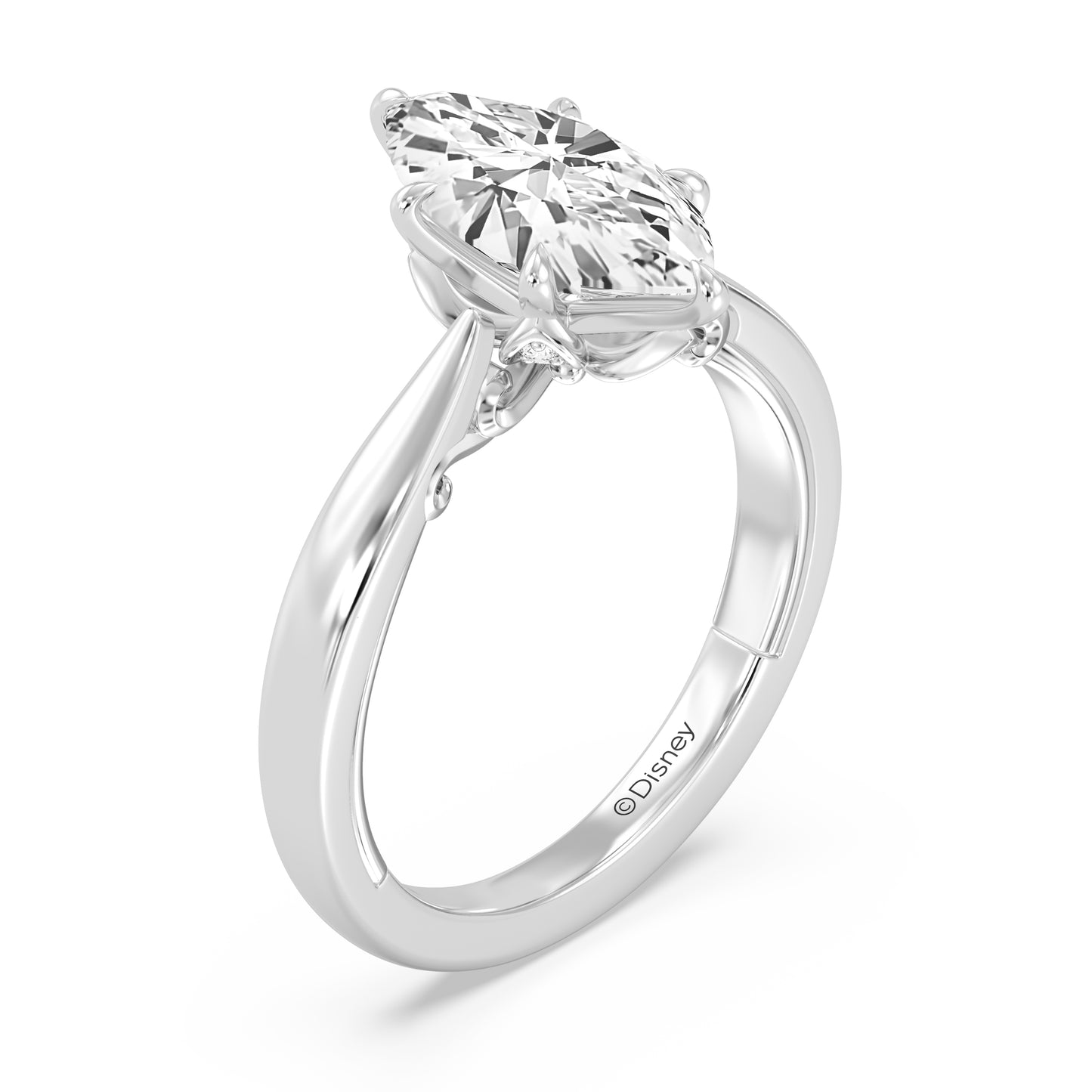 Enchanted Star Lab Grown Diamond With 14K Gold, Disney’s Rapunzel Six-Prong Studded Basket Solitaire Engagement Ring